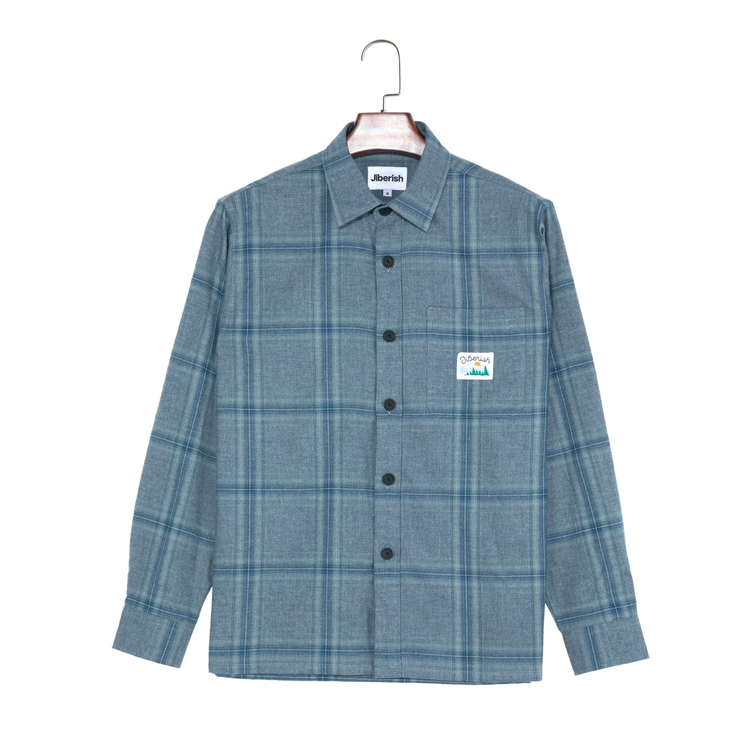 Men's 100% Cotton Blue Plaid Button Down Long Sleeve Shirts