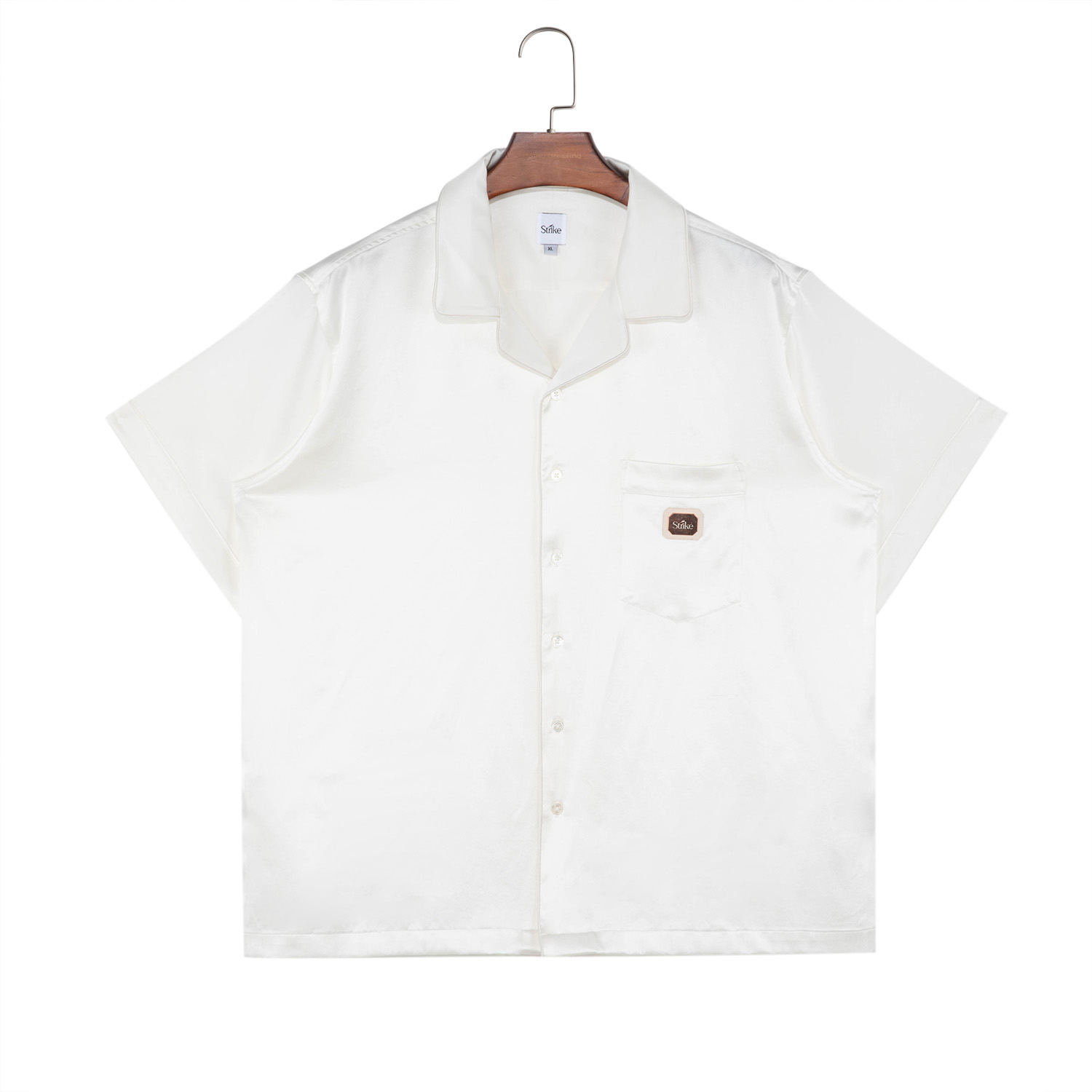 Men's 100% Silk Plain White Short Sleeve Button Down Shirts