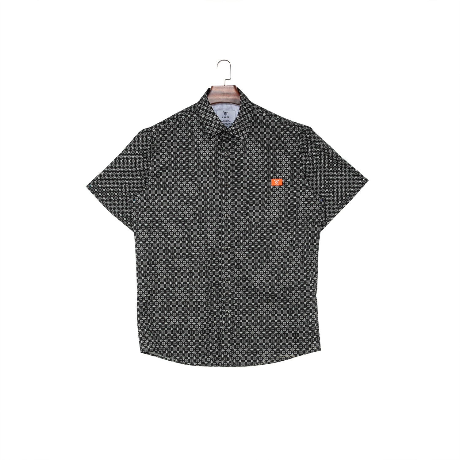 Men's 100% Cotton Printed Short Sleeve Button Down Shirts