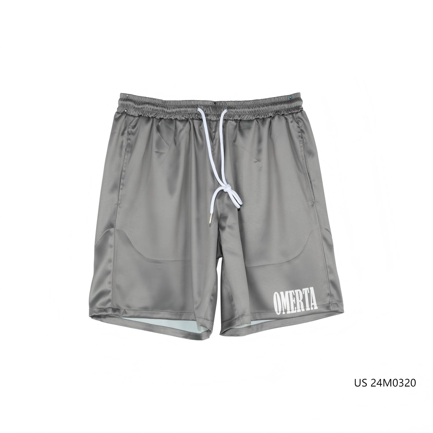 Men's 97% Polyester 3% Spandex Printed Gray Shorts