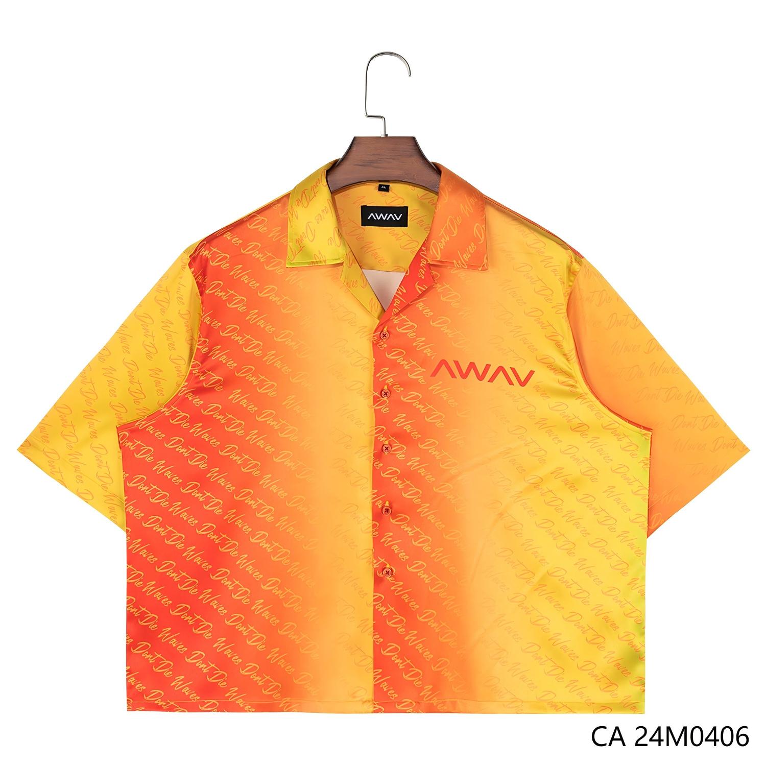 Men's 48% Polyester 37% Recycled 15% Spandex Contrast Color Printing Short Sleeve Button Down Shirts