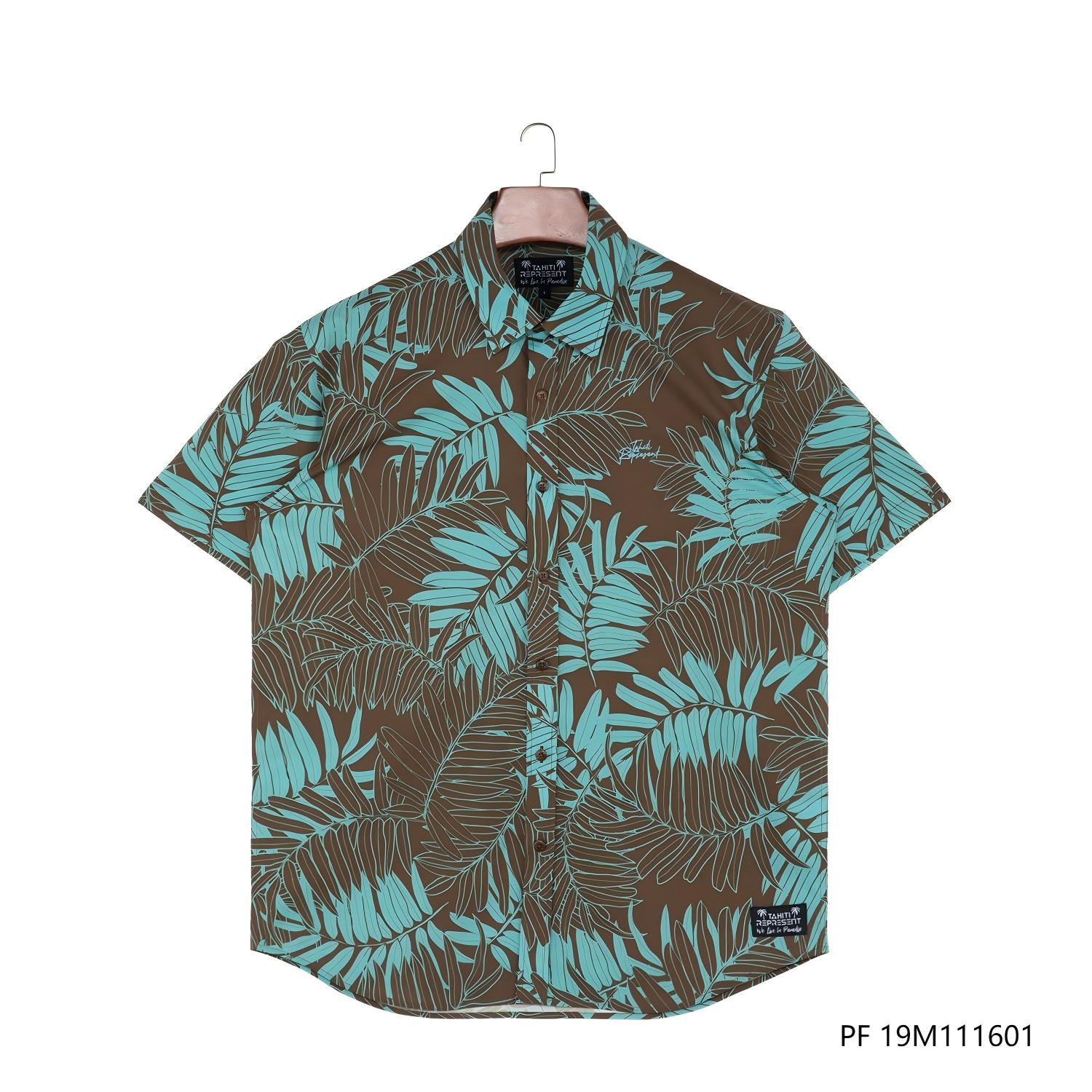 Men's 100% Cotton Printed Short Sleeve Button Down Shirts