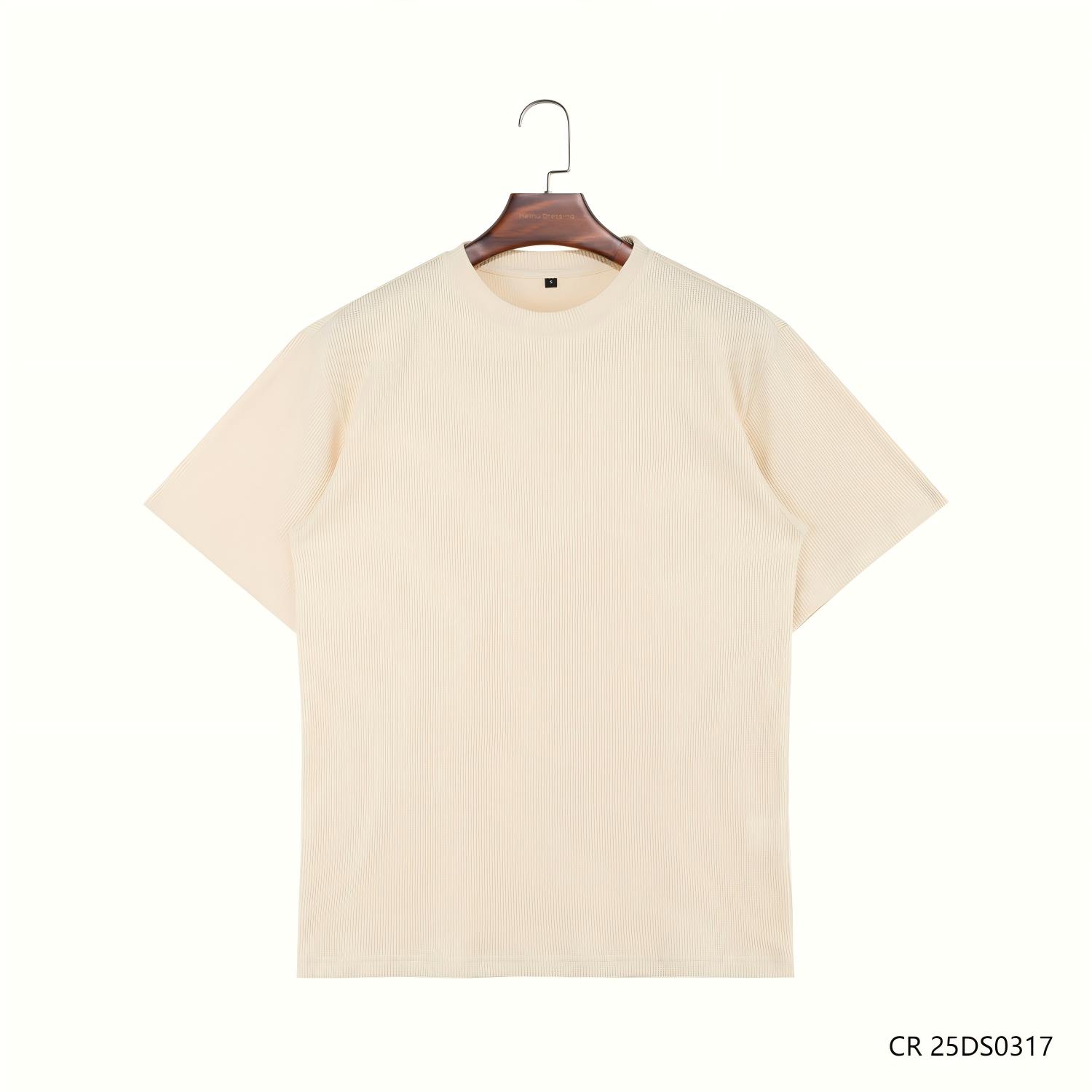 2025 New Style Men's CVC Plain Short Sleeve Shirts