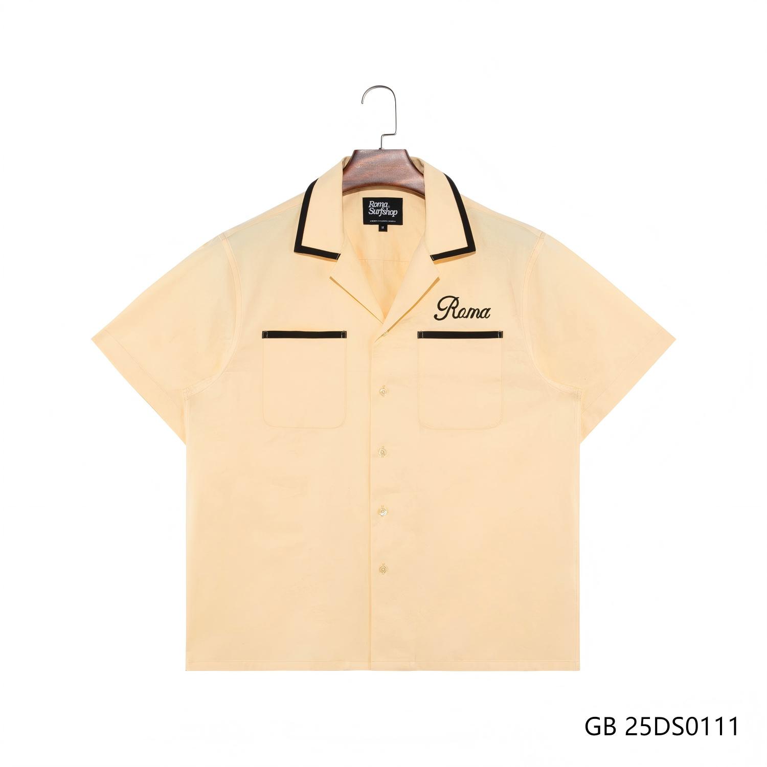 2025 New Style Men's 100% Cotton Embroidered Short Sleeve Button Down Shirts  