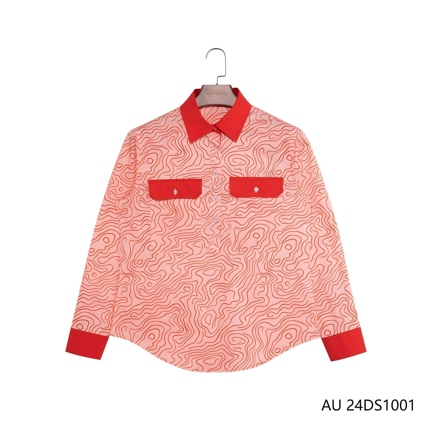 Women's 100% Cotton Contrast Color Button Down Long Sleeve Shirts 