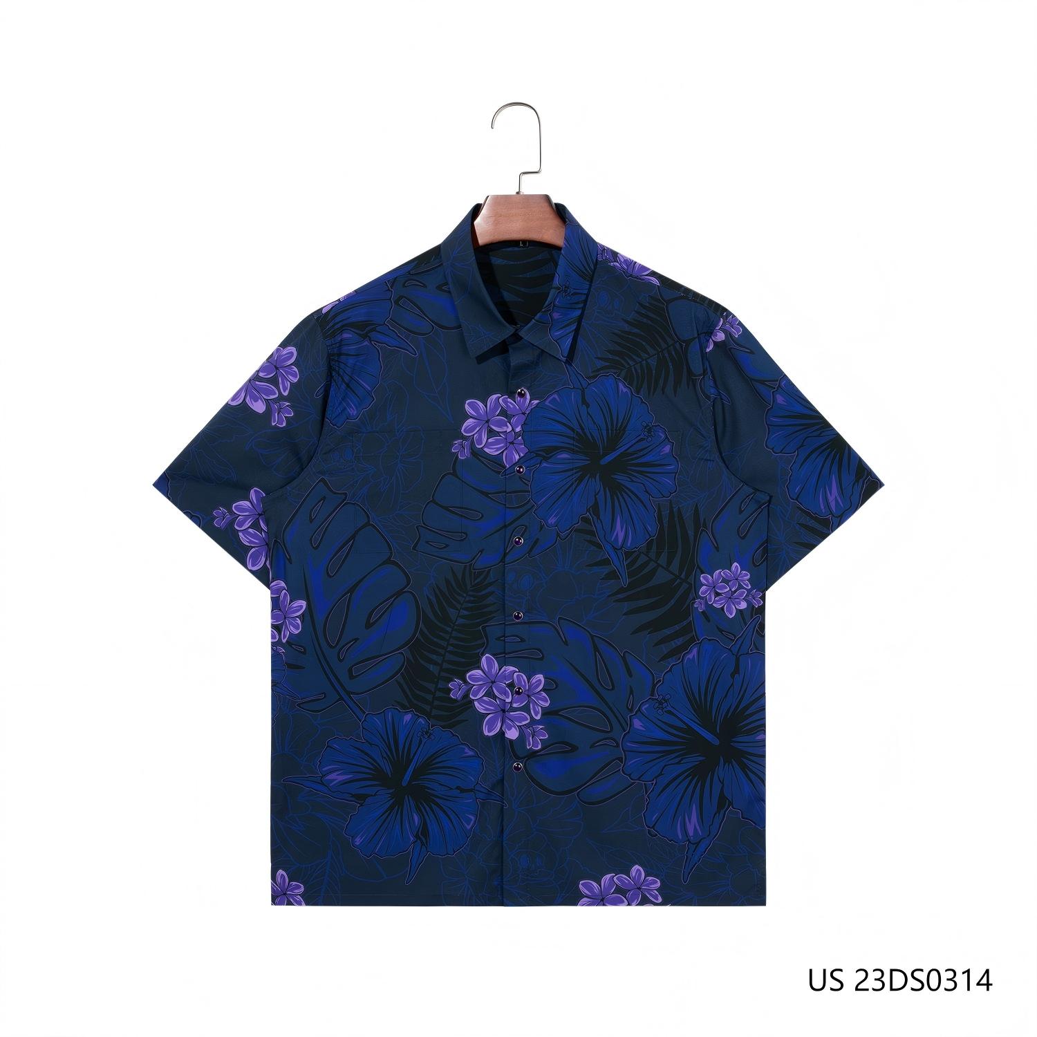 Men's Deep Color Short Sleeve Button Down Shirts