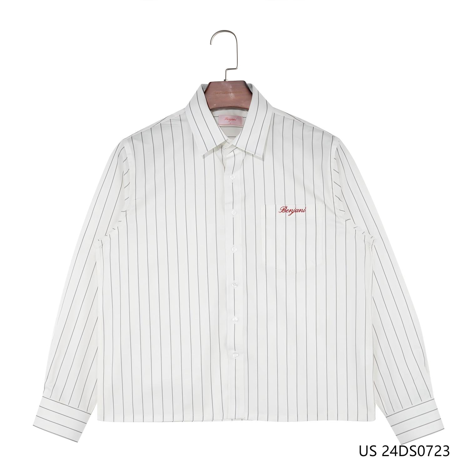 Men's 100% Cotton Gray And White Stripes Button Down Long Sleeve Shirts