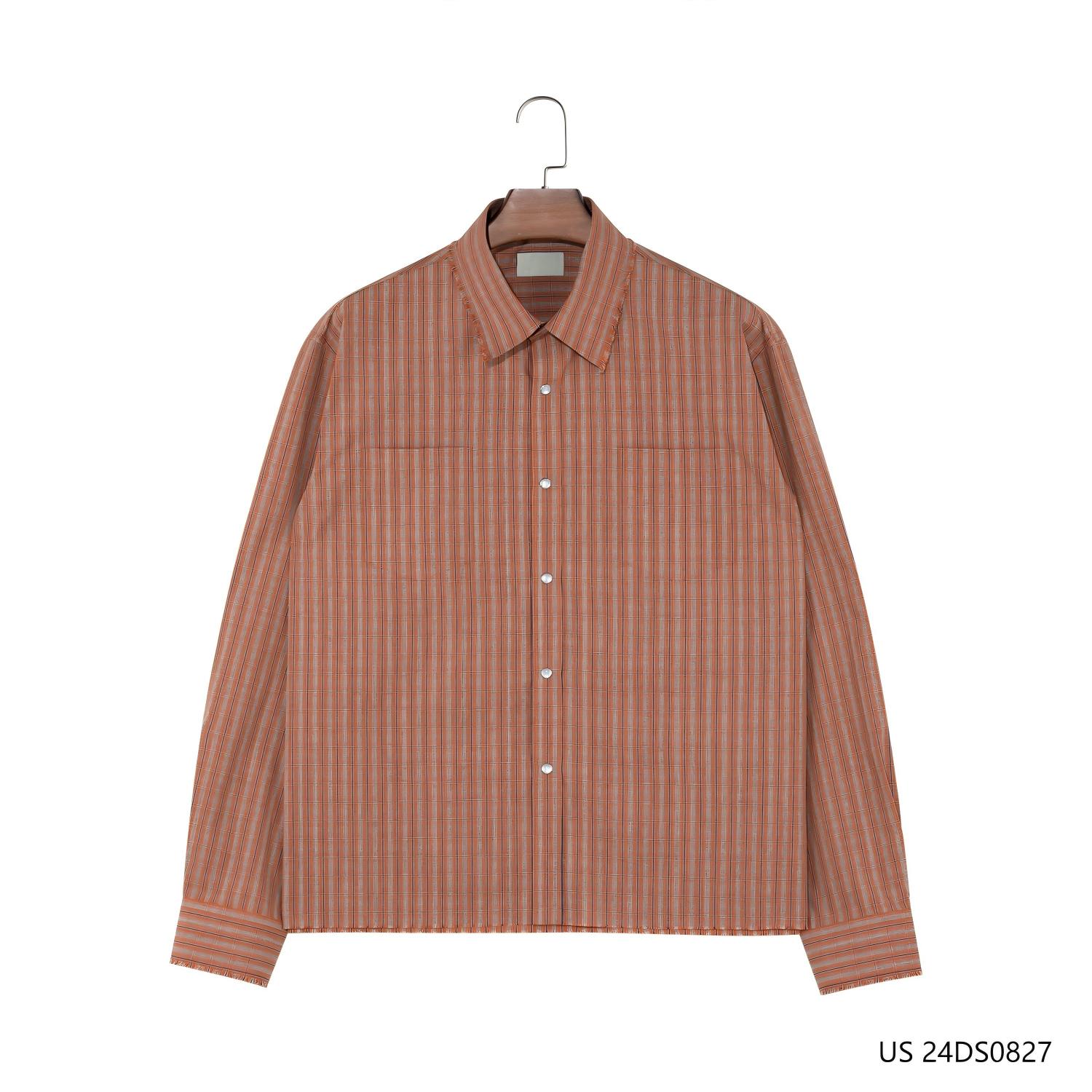 Men's 100% Cotton Stripe And Plaid Button Down Long Sleeve Shirts With Cuff