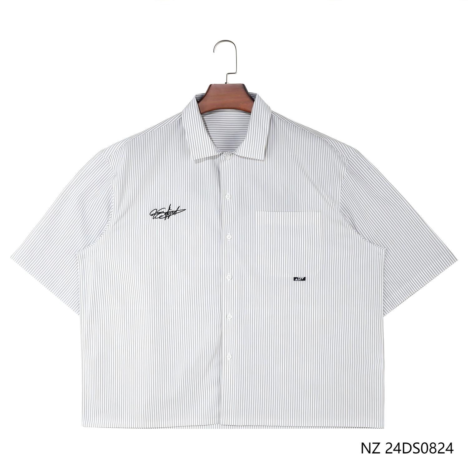 Men's 100% Cotton Embroiered And Printing Plain Stripe Shirts