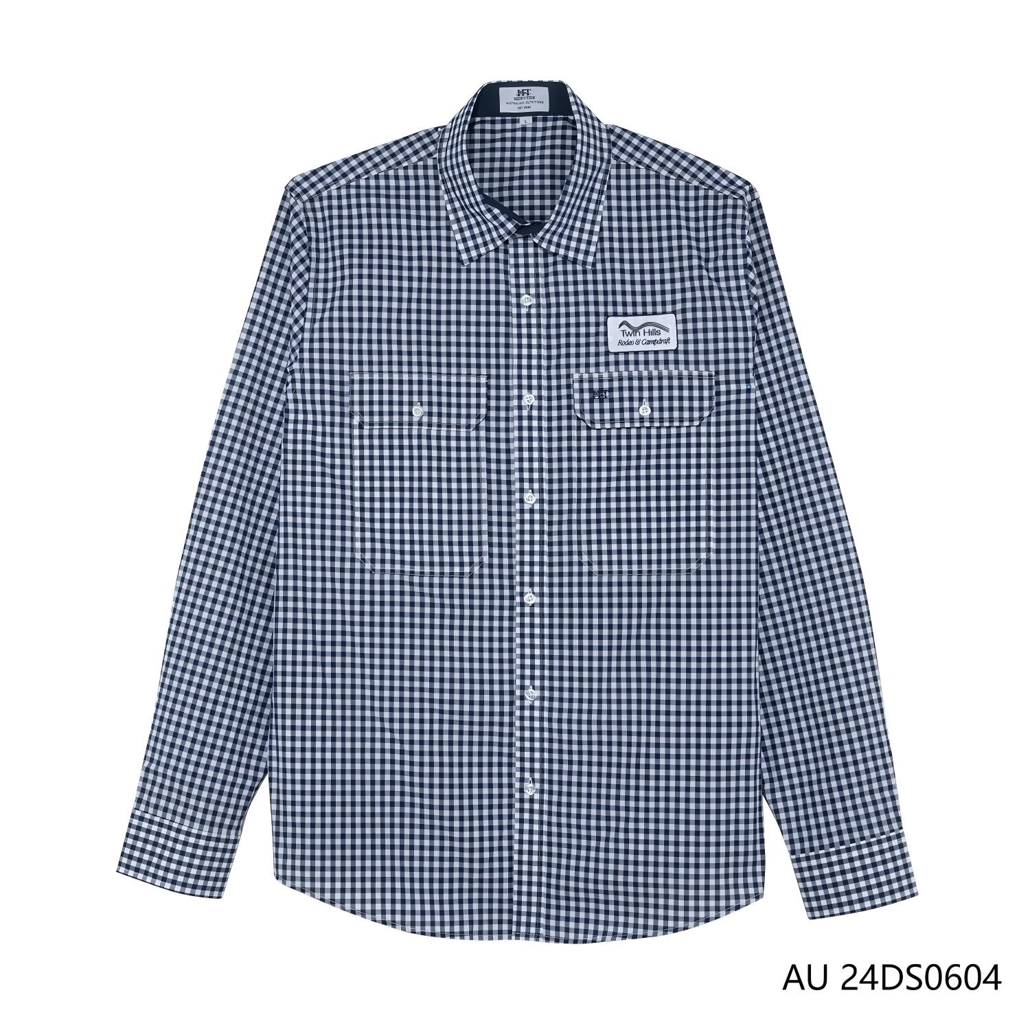 Men's 100% Cotton Bule And White Plaid Button Down Long Sleeve Shirts