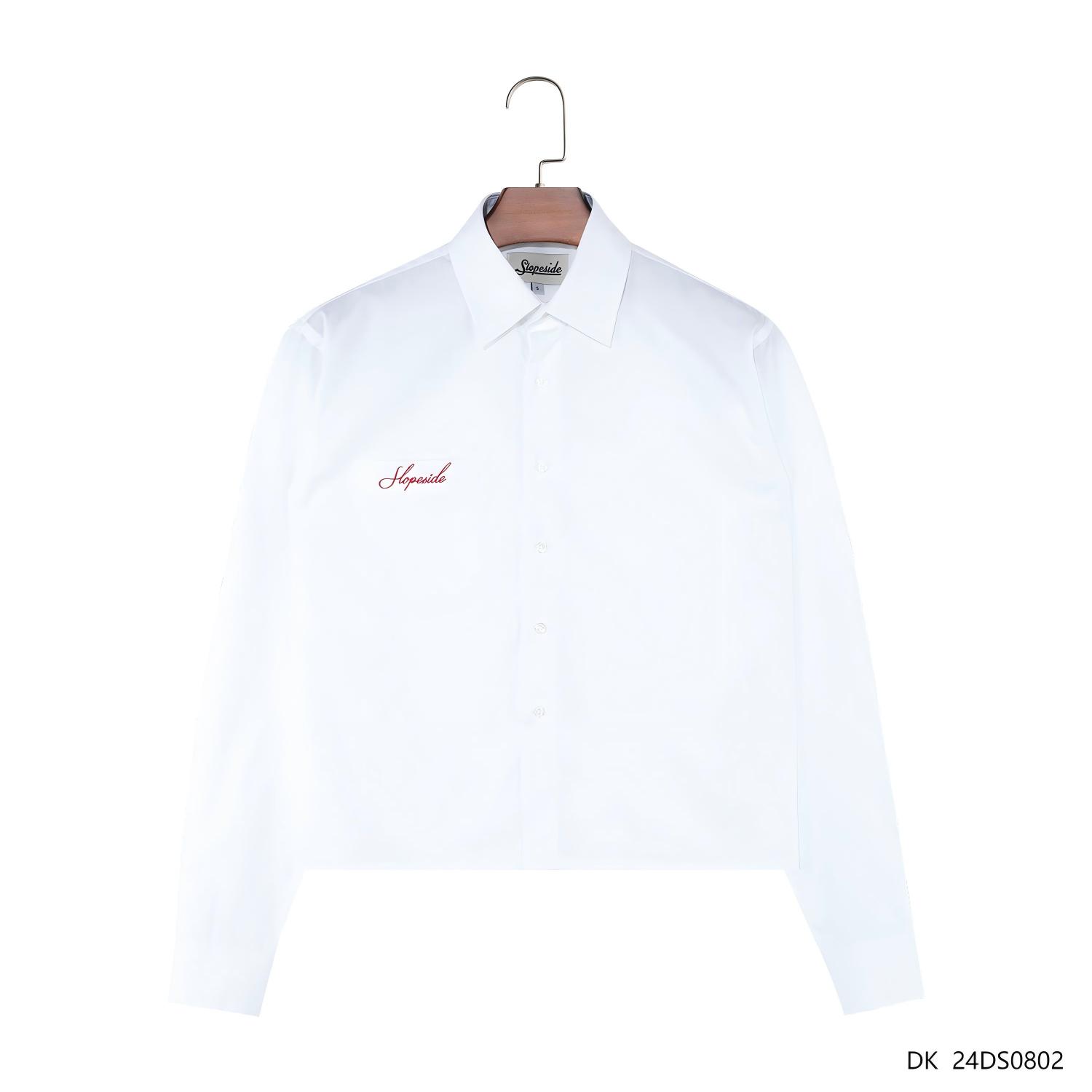 Men's 100% Cotton Embroidered White Button Down Long Sleeve Shirts