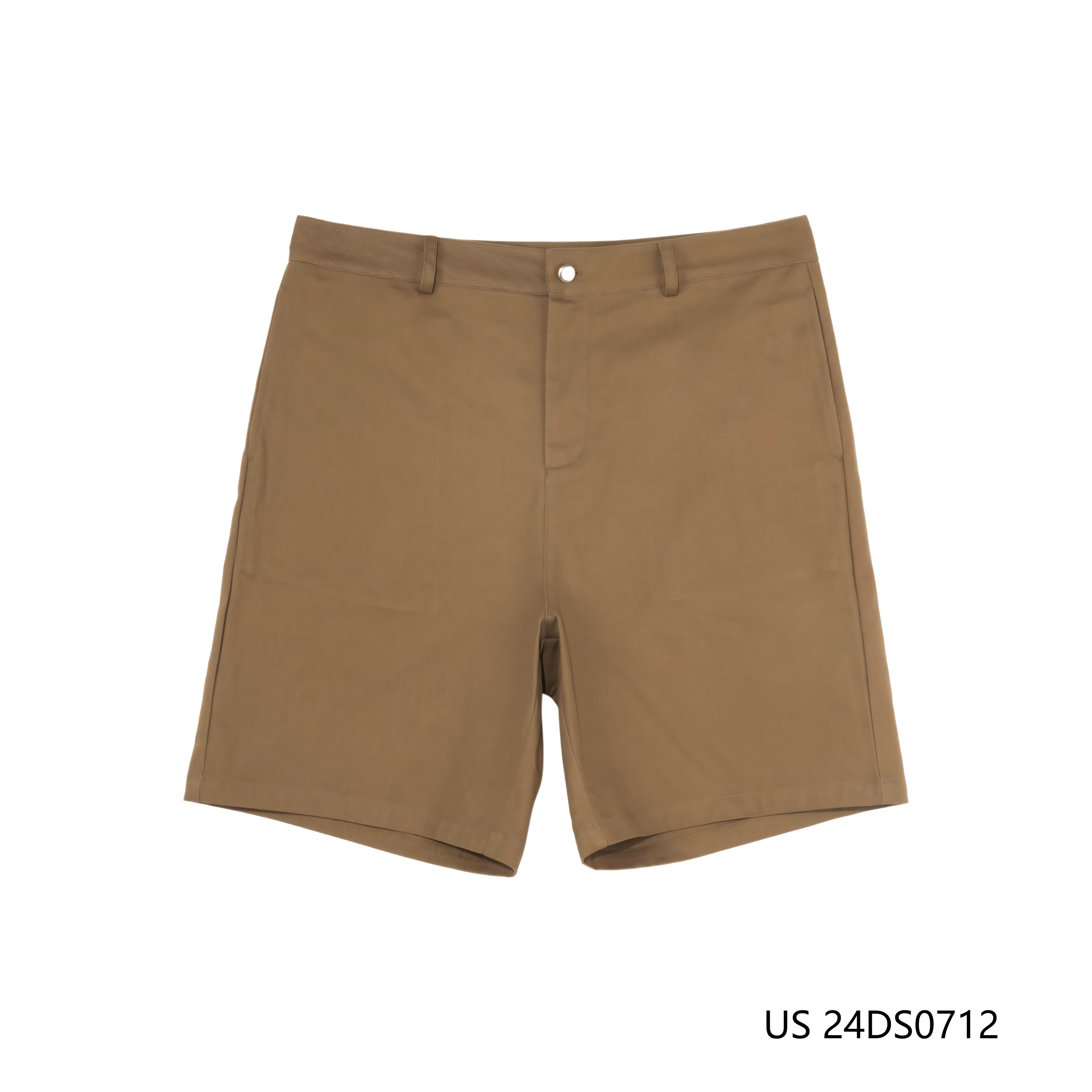 Men's 100% Cotton Coffee Zipper-up Shorts