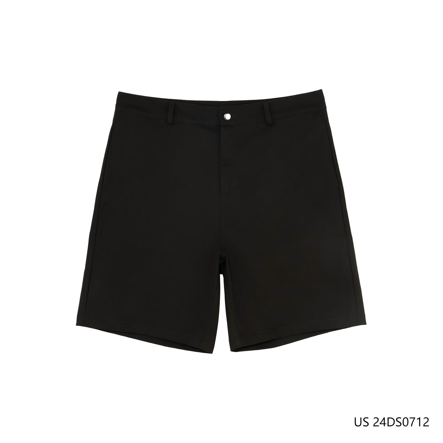 Men's 100% Cotton Black Zipper-up Shorts