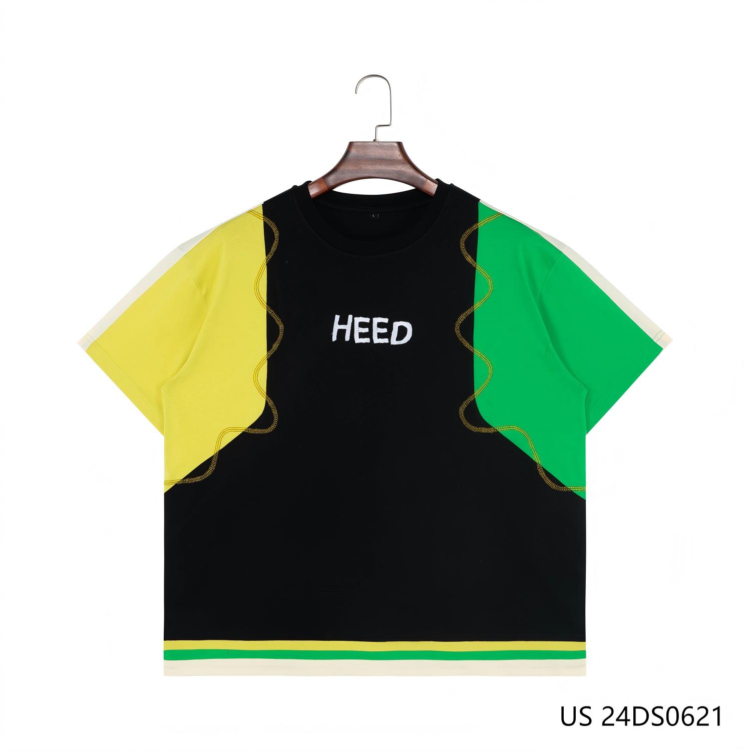Men's 100% Cotton Green Yellow Black And White Contrast  Short Sleeve Button Down Shirts