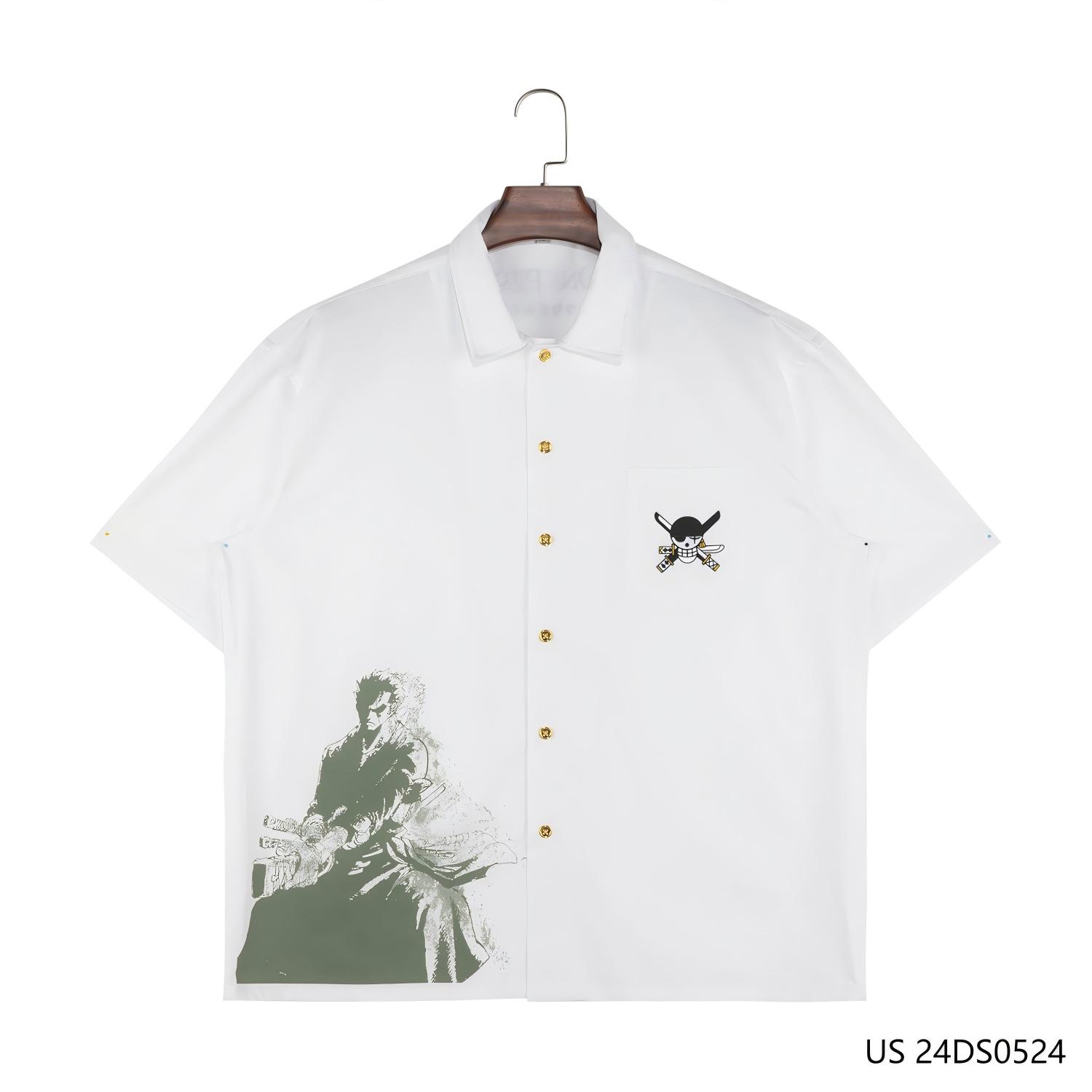 Men's 100% Cotton Printing And Embroidered Short Sleeve Button Down  Shirts