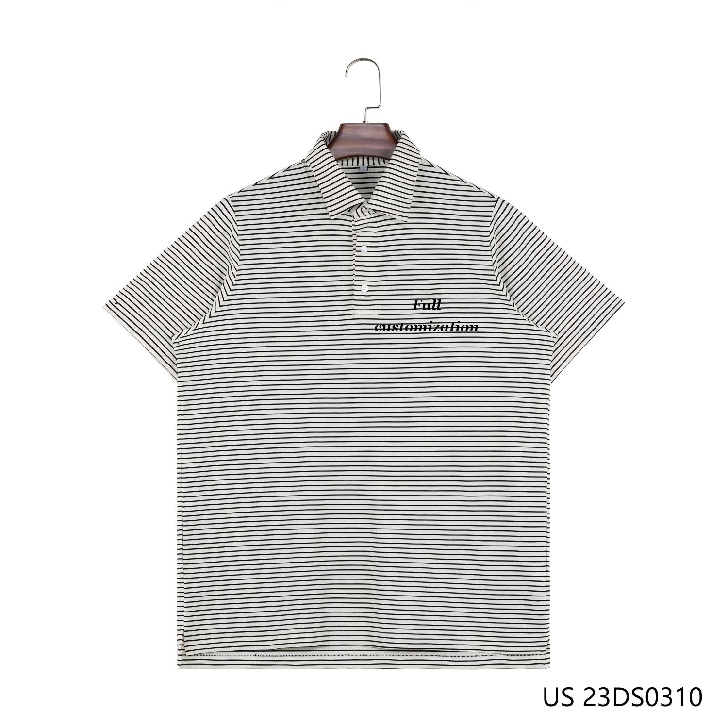 Men's 100% Cotton Embroidered Gray And White Short Sleeve Half-cut Placket Pullover Shirts
