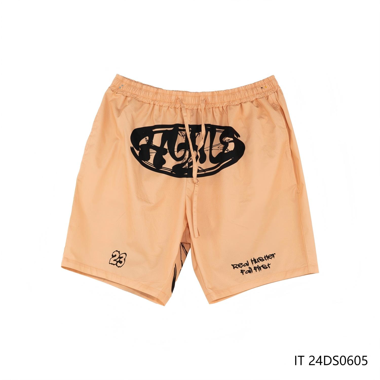 Men's 100% Cotton Printing Against The Orange Background Shorts