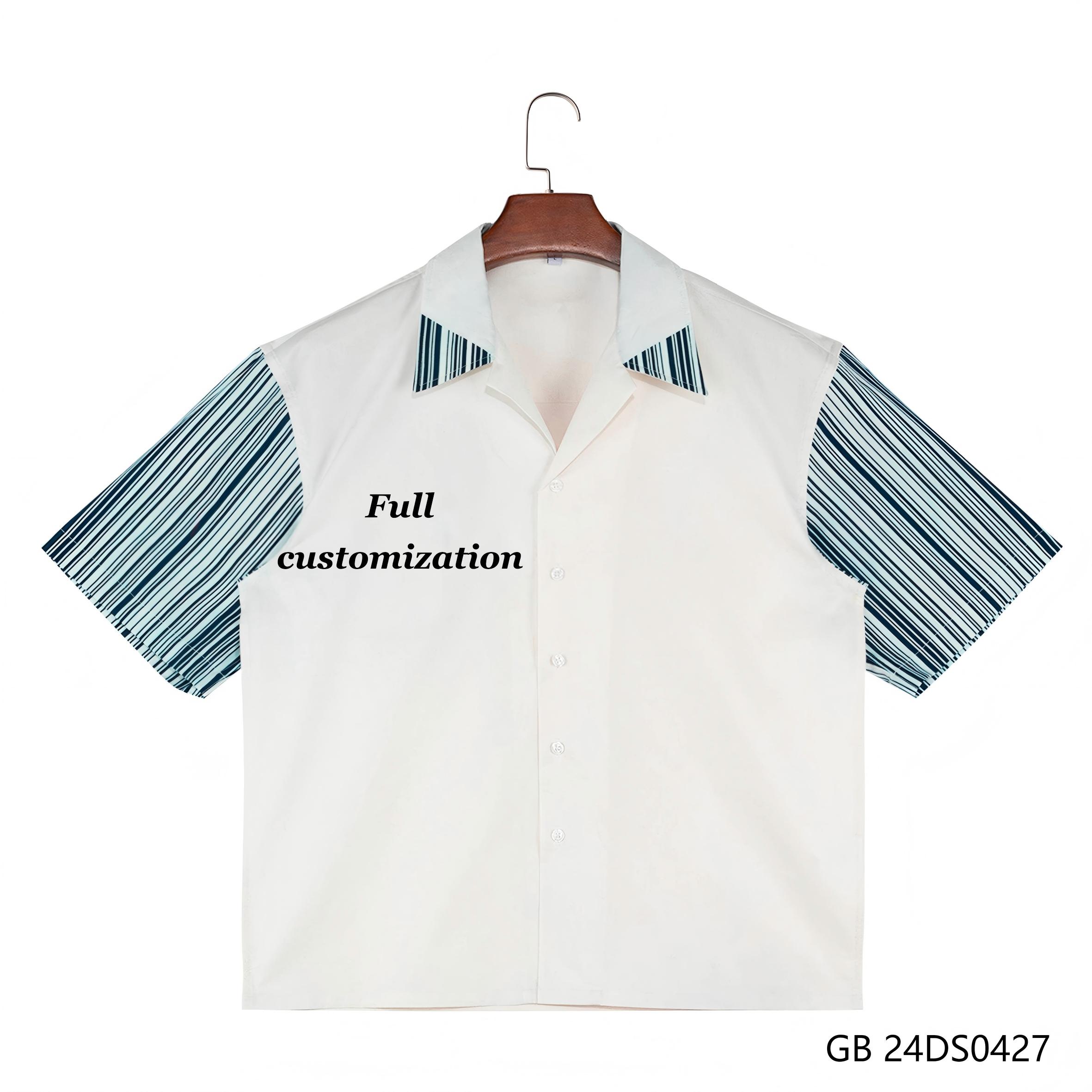 Men's 100% Cotton Stripe And Plain Short Sleeve Button Down Shirts