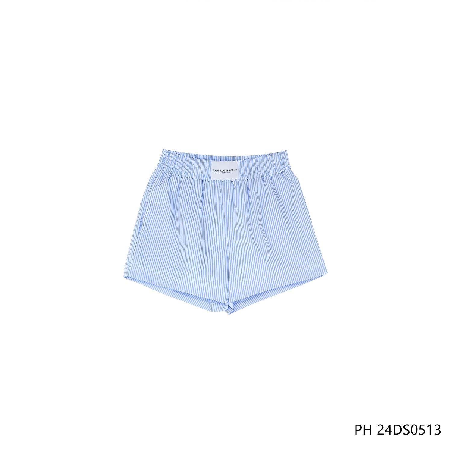 Men's 100% Cotton Blue And White Stripes Shorts
