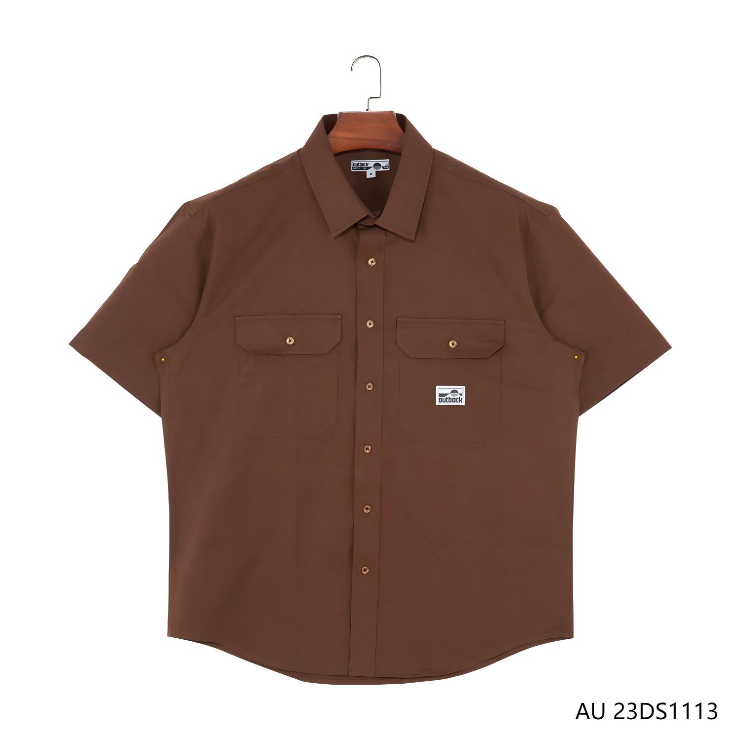 Men's 100% Cotton Khaki Plain Short Sleeve Button Down Shirts