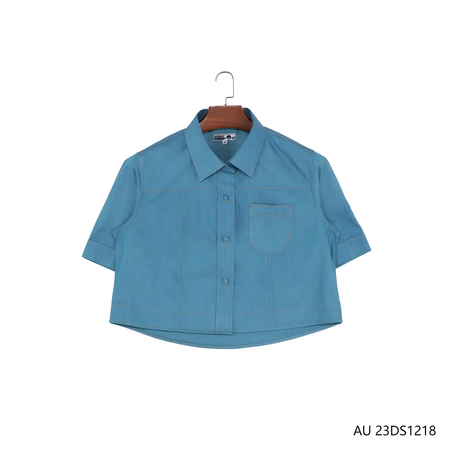 Women's 100% Cotton  Blue Jean Short Sleeve Button Down Shirts