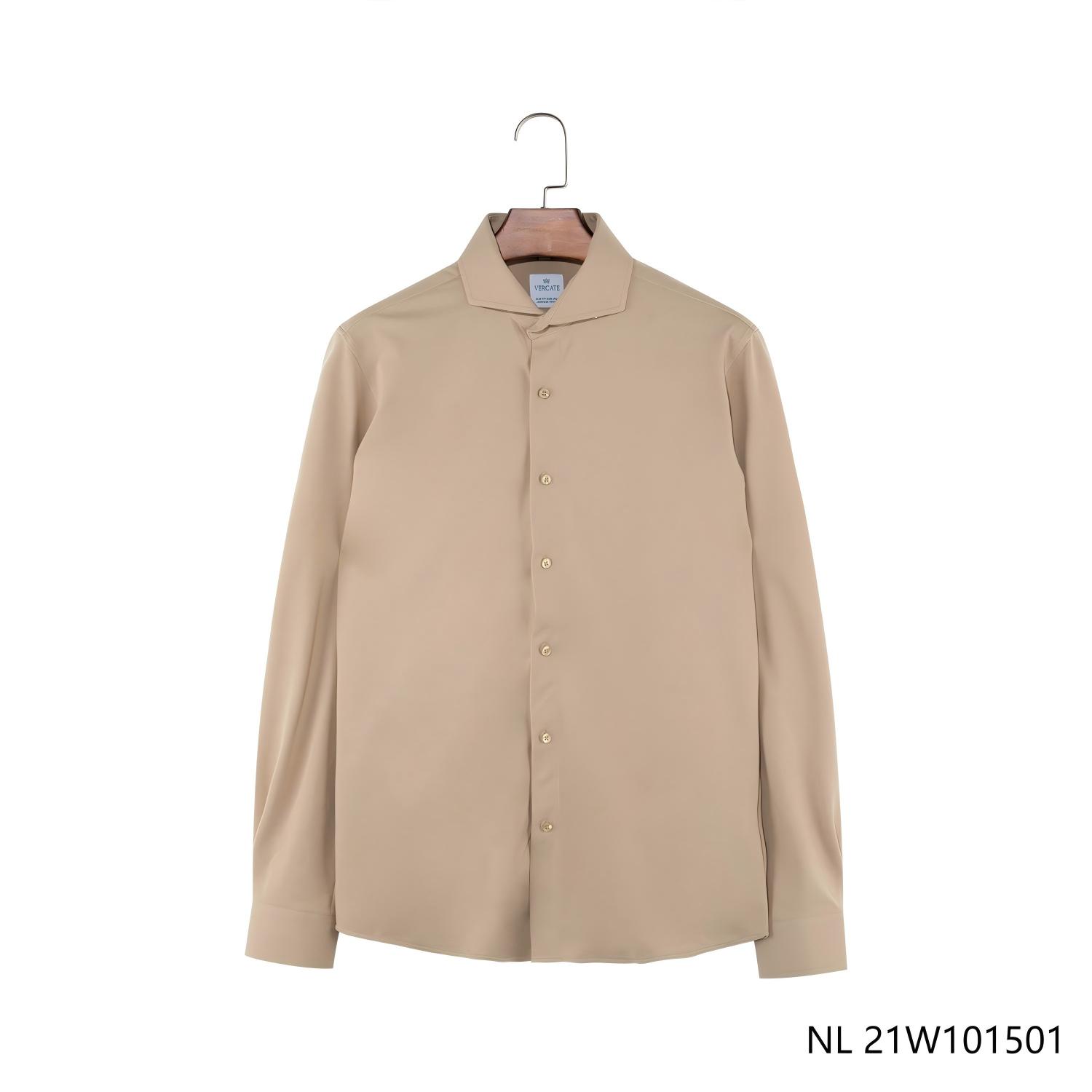 Men's Slim Fit Round Hem Button Down Long Sleeve Shirts  With a Turn-down Collar
