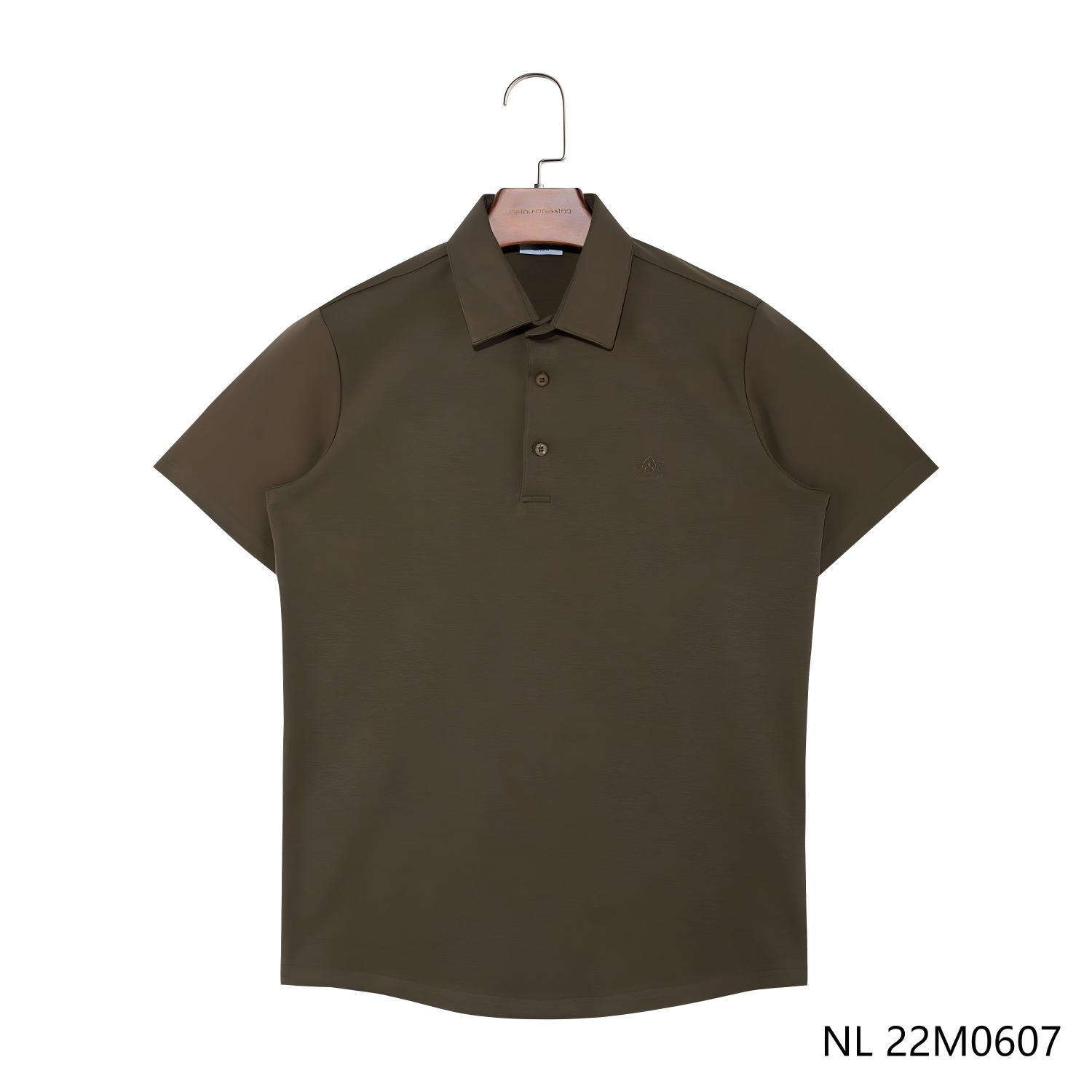 Men's 96% Cotton 4% Spandex Khaki Embroidered Short Sleeve Polo Shirts