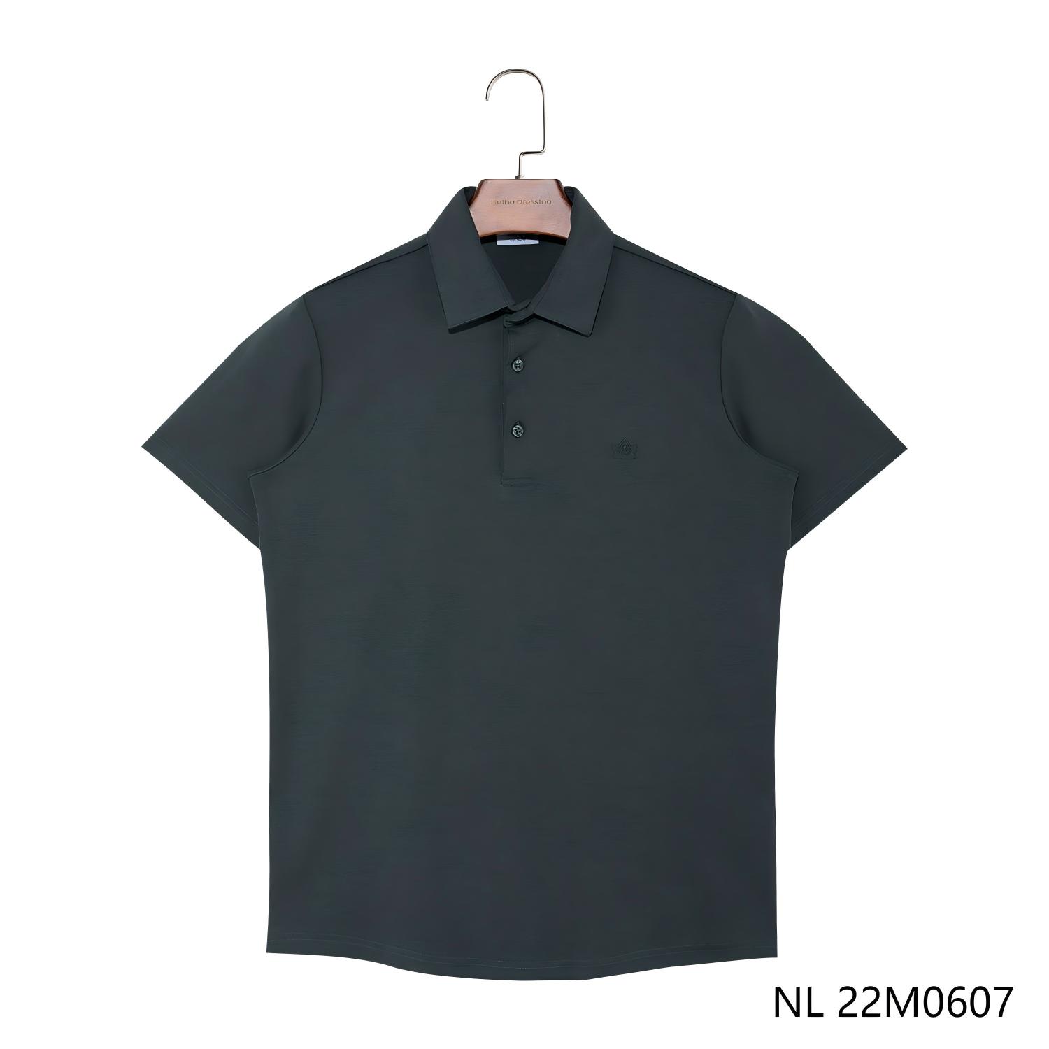 Men's 96% Cotton 4% Spandex Dark Blue Embroidered Short Sleeve Polo Shirts