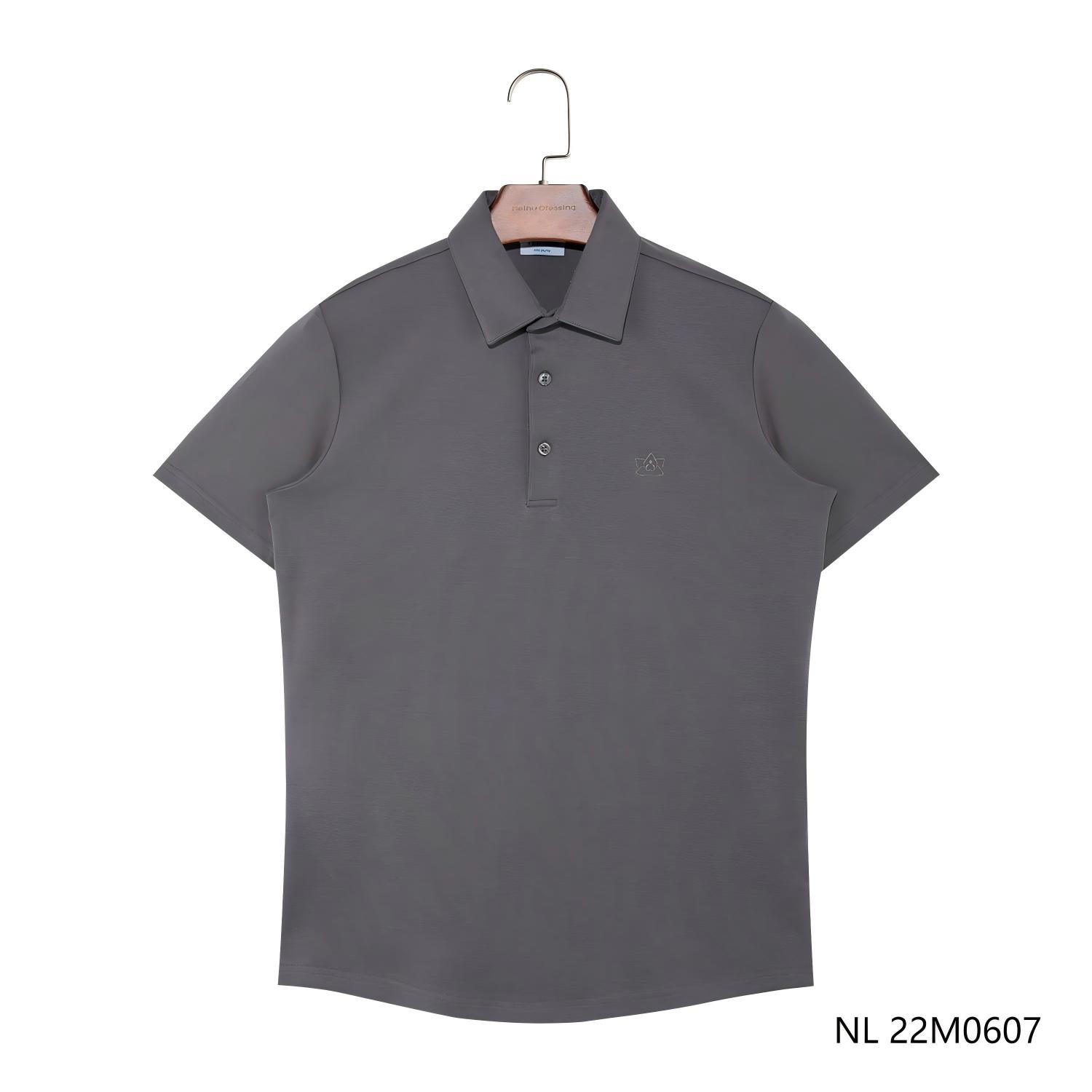 Men's 96% Cotton 4% Spandex Gray Embroidered Short Sleeve Polo Shirts