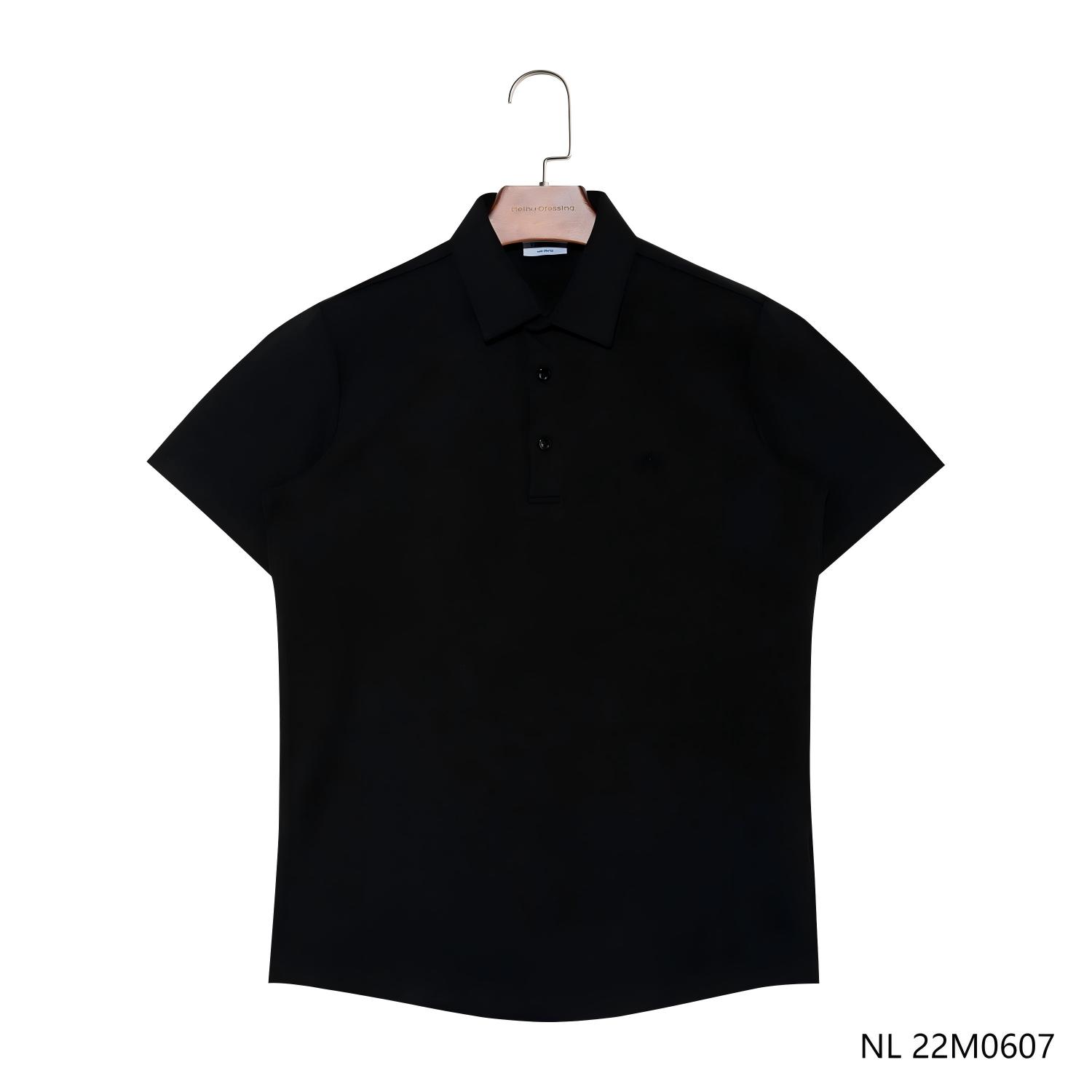 Men's 96% Cotton 4% Spandex Black Embroidered Short Sleeve Polo Shirts