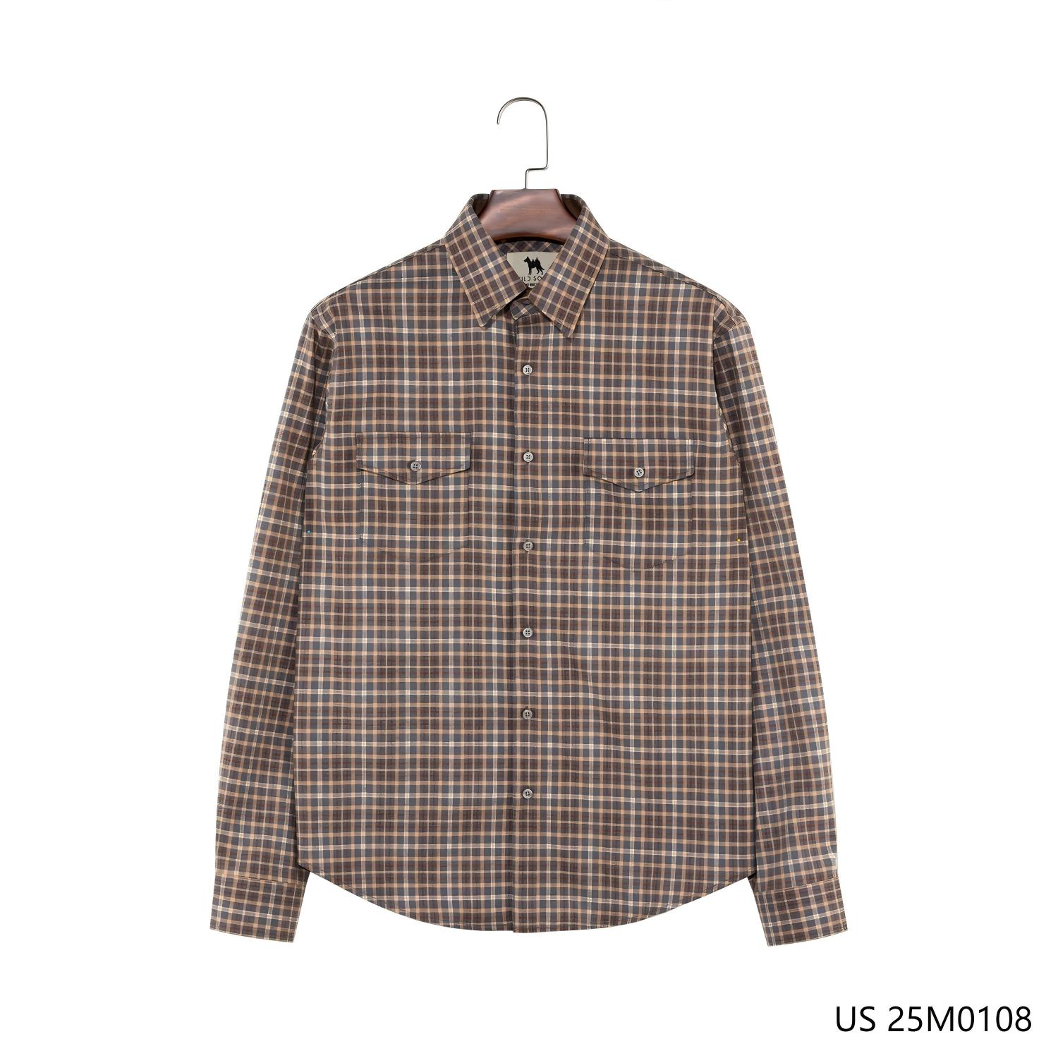 Men's 100% Cotton Plaid Round Hem Button Down Long Sleeve Shirts