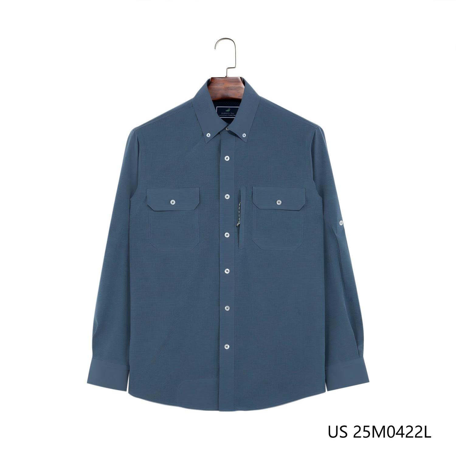 Men's 90% Polyester 10% Spandex Plaid Button Down Long Sleeve Shirts