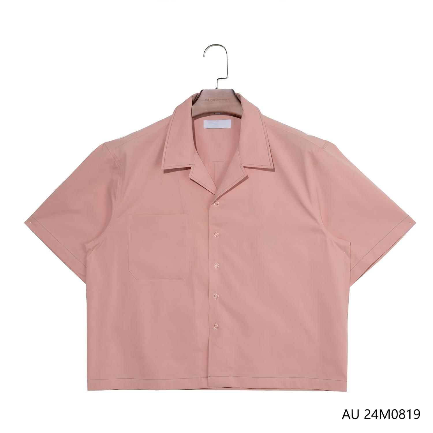 Men's 100% Cotton Customizable Short Sleeve Button Down Shirts With A Cuba Collar