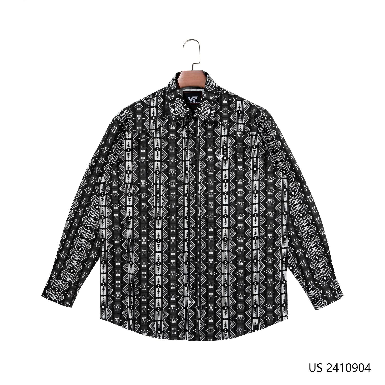 Men's 100% Cotton Printed Button Long Sleeve Shirts