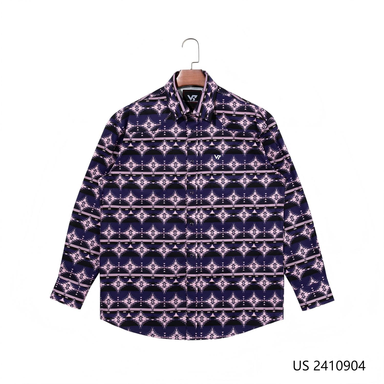Men's 100% Cotton Printed Button Long Sleeve Shirts
