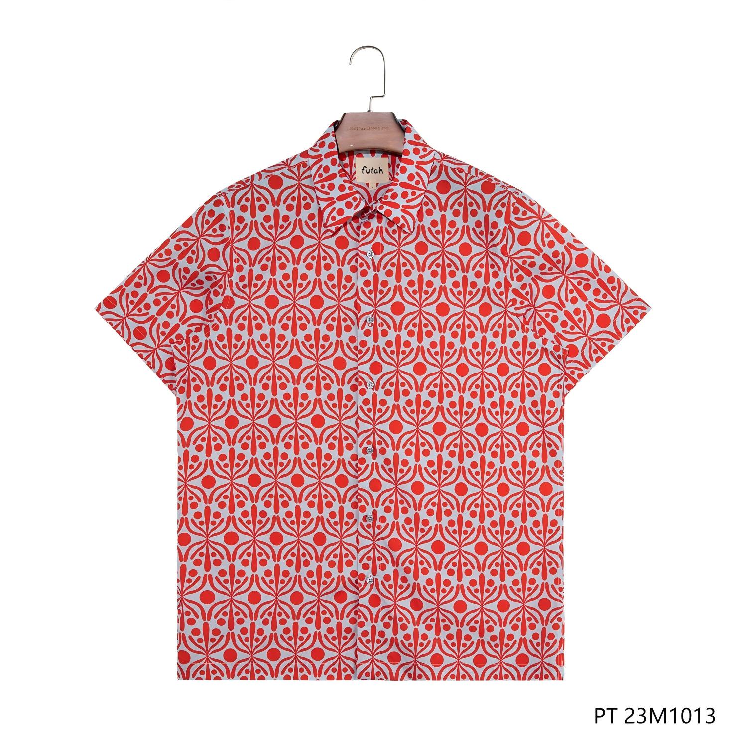 Men's Customizable  Square Collar Short Sleeve Button Down Shirts