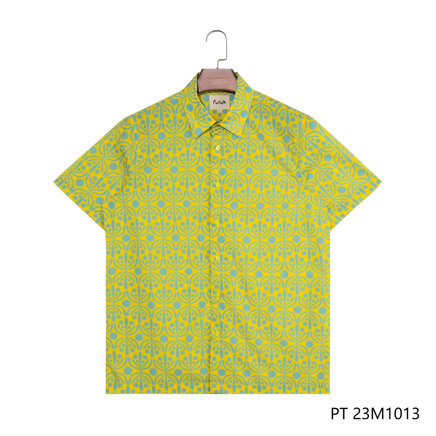 Men's Customizable Square Collar Short Sleeve Button Down Shirts