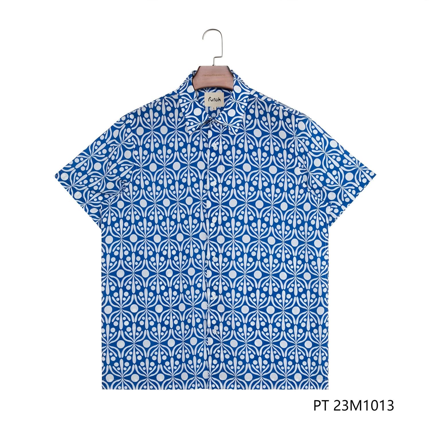 Men's Customizable Square Collar Short Sleeve Button Down Shirts