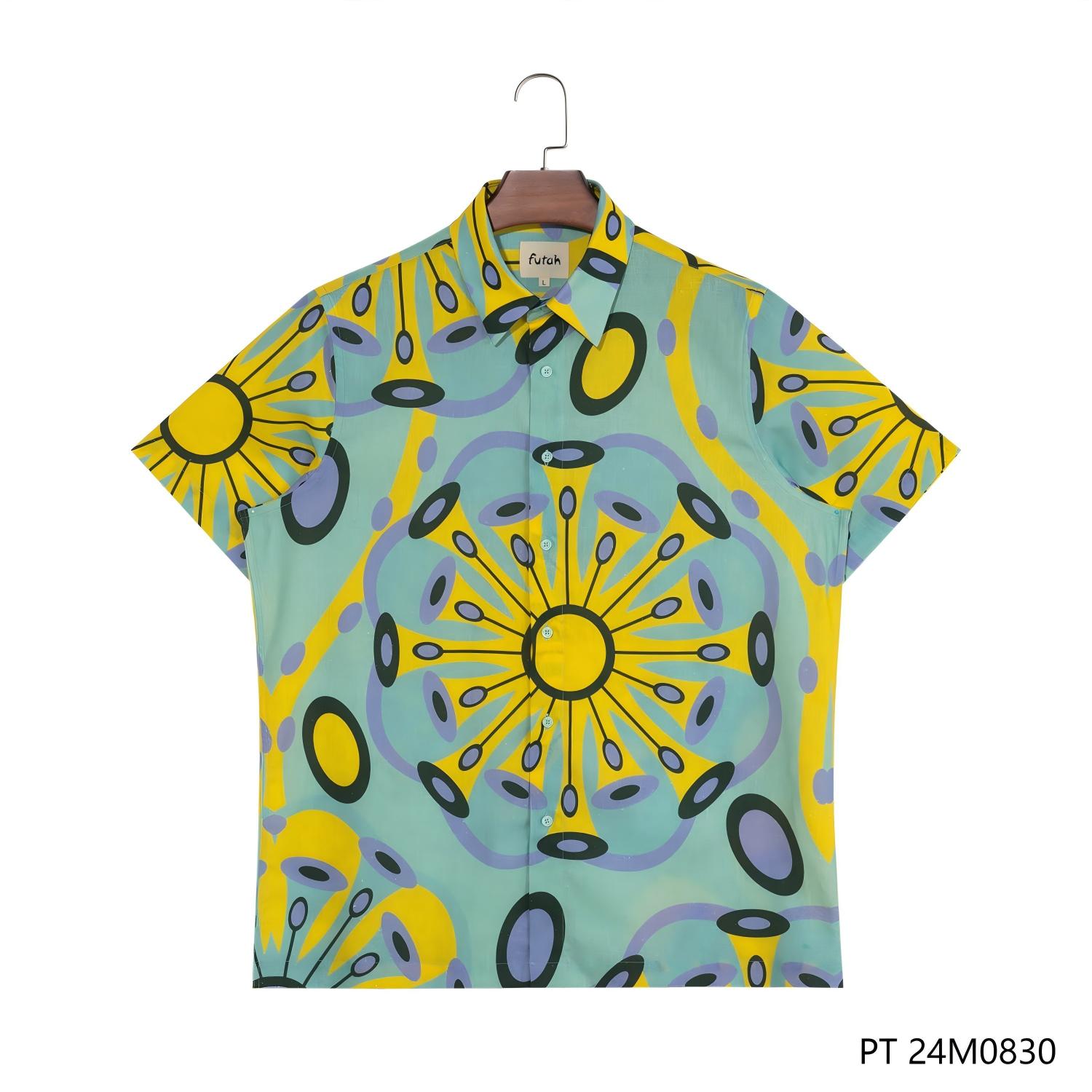 Men's Customizable Square Collar Short Sleeve Button Down Shirts