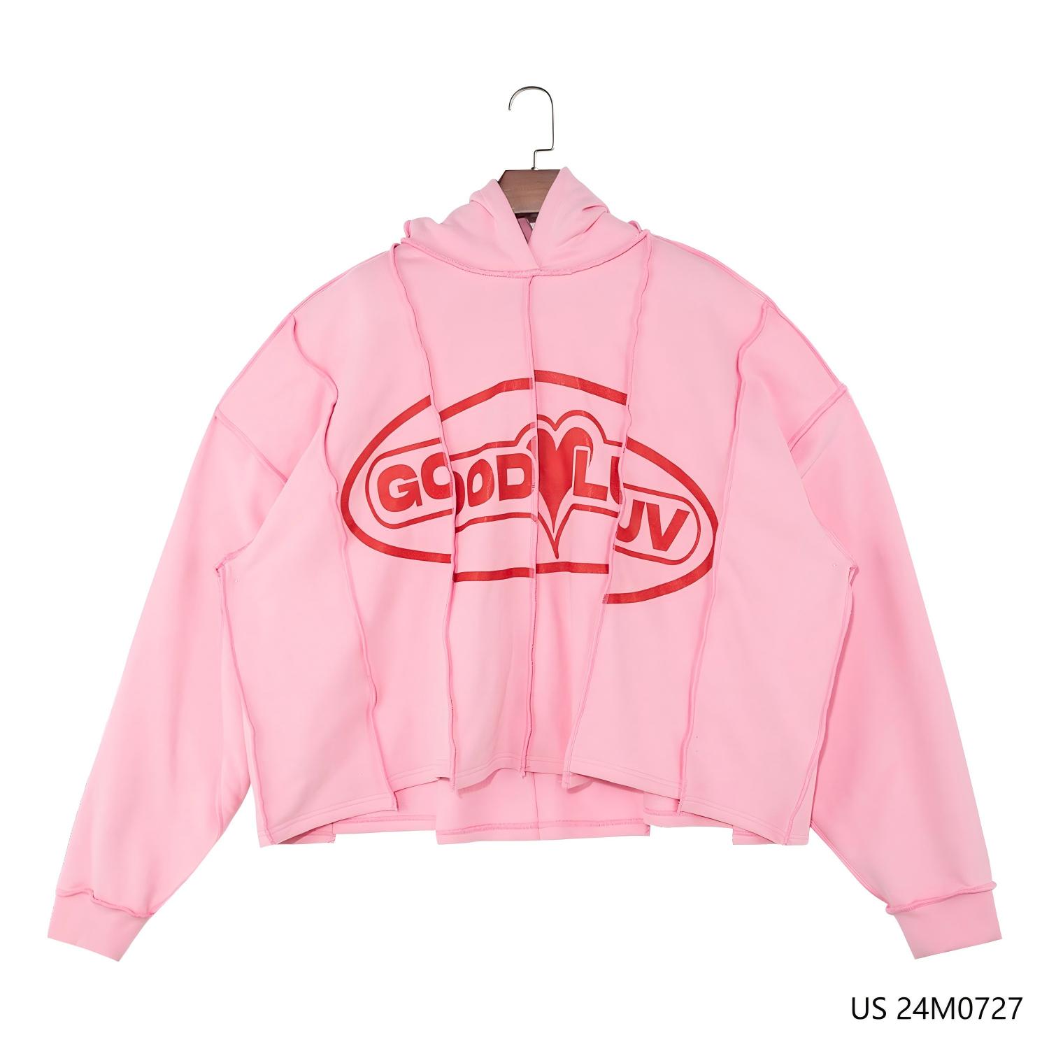 Men's  13% Polyester 87% Cotton Unique Pink Printed Long Sleeve Pullover Hoodies Shirts