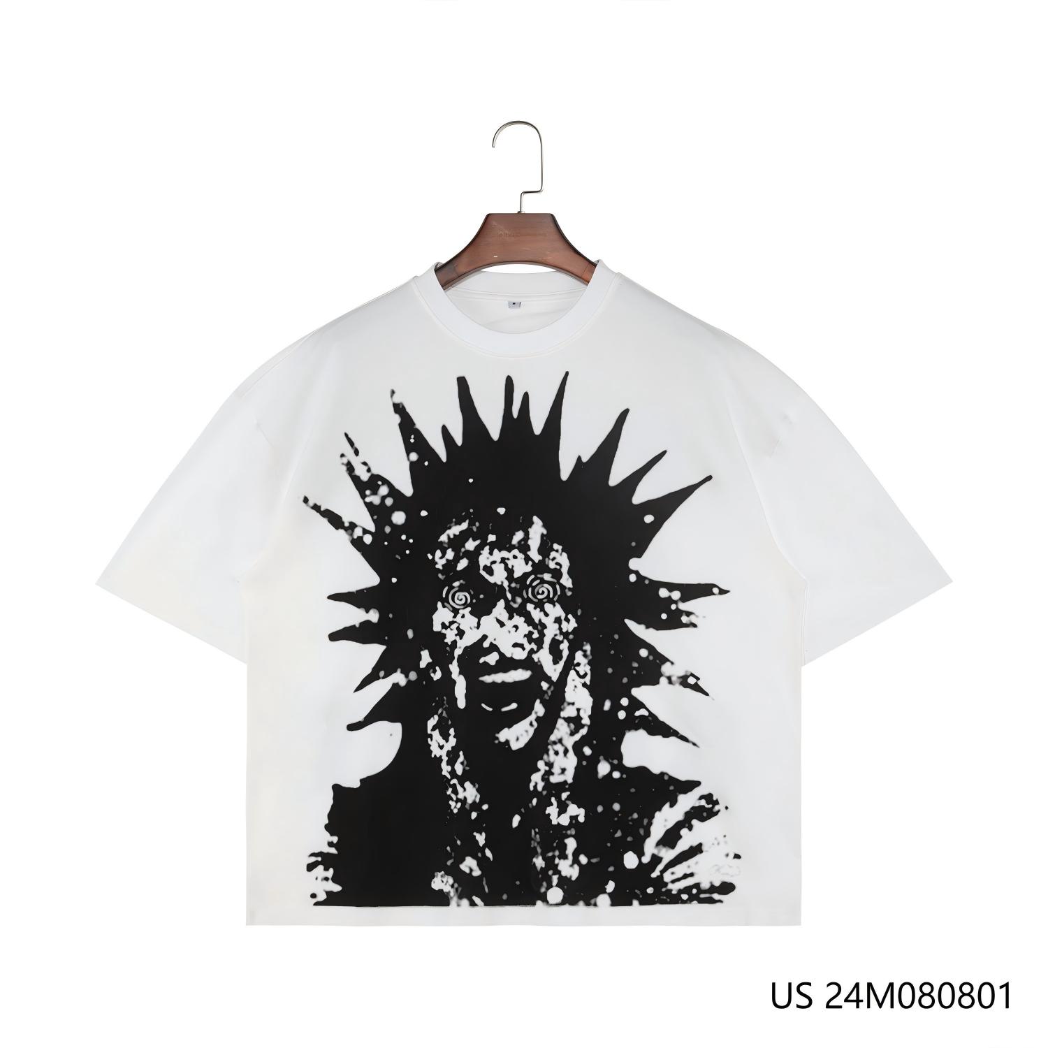Men's 100% Cotton Double-sides Printed  Round Collar Short Sleeve T-shirts