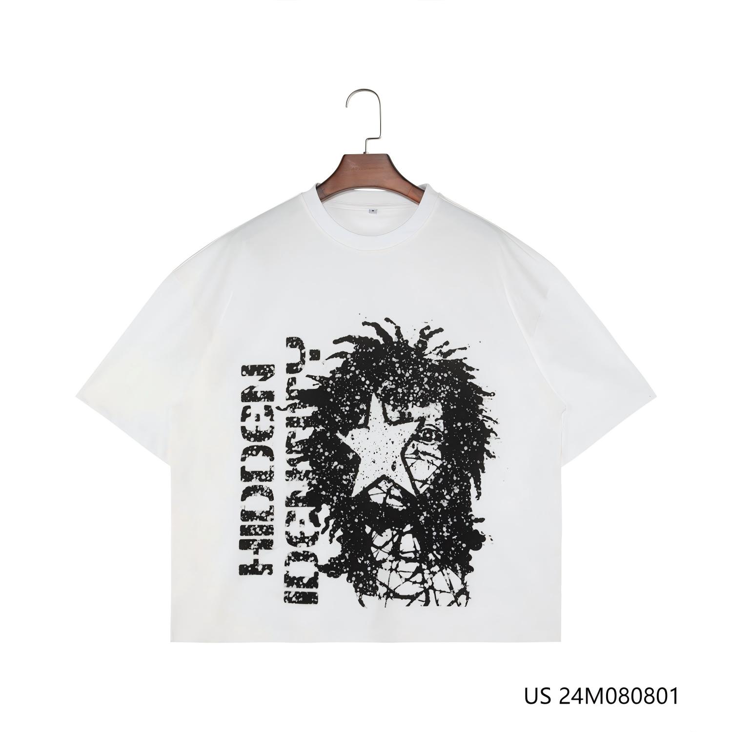 Men's 100% Cotton Printed Round Collar Short Sleeve T-shirts
