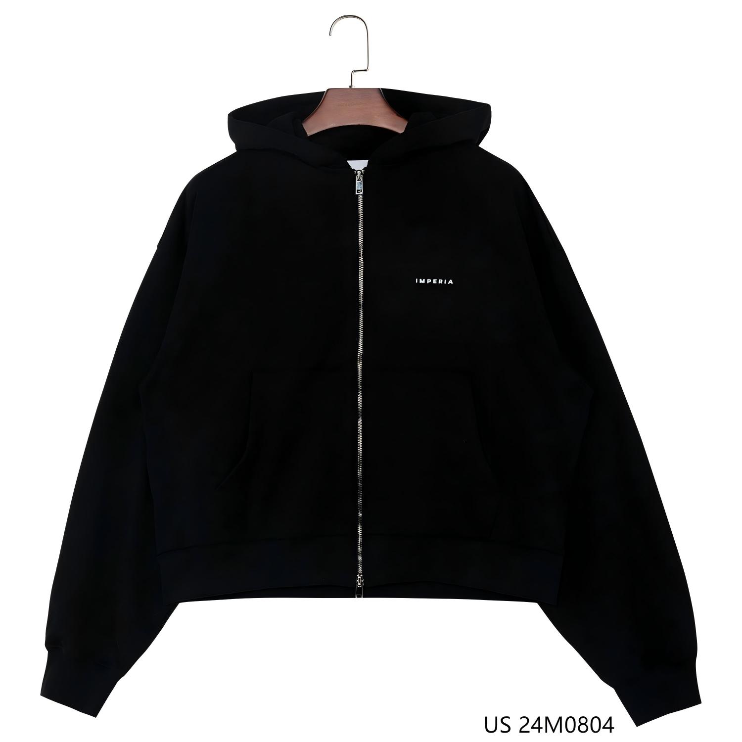 Men's 100% Jersey Cotton Plain Black Printed Zippered Long Sleeve Hoodies
