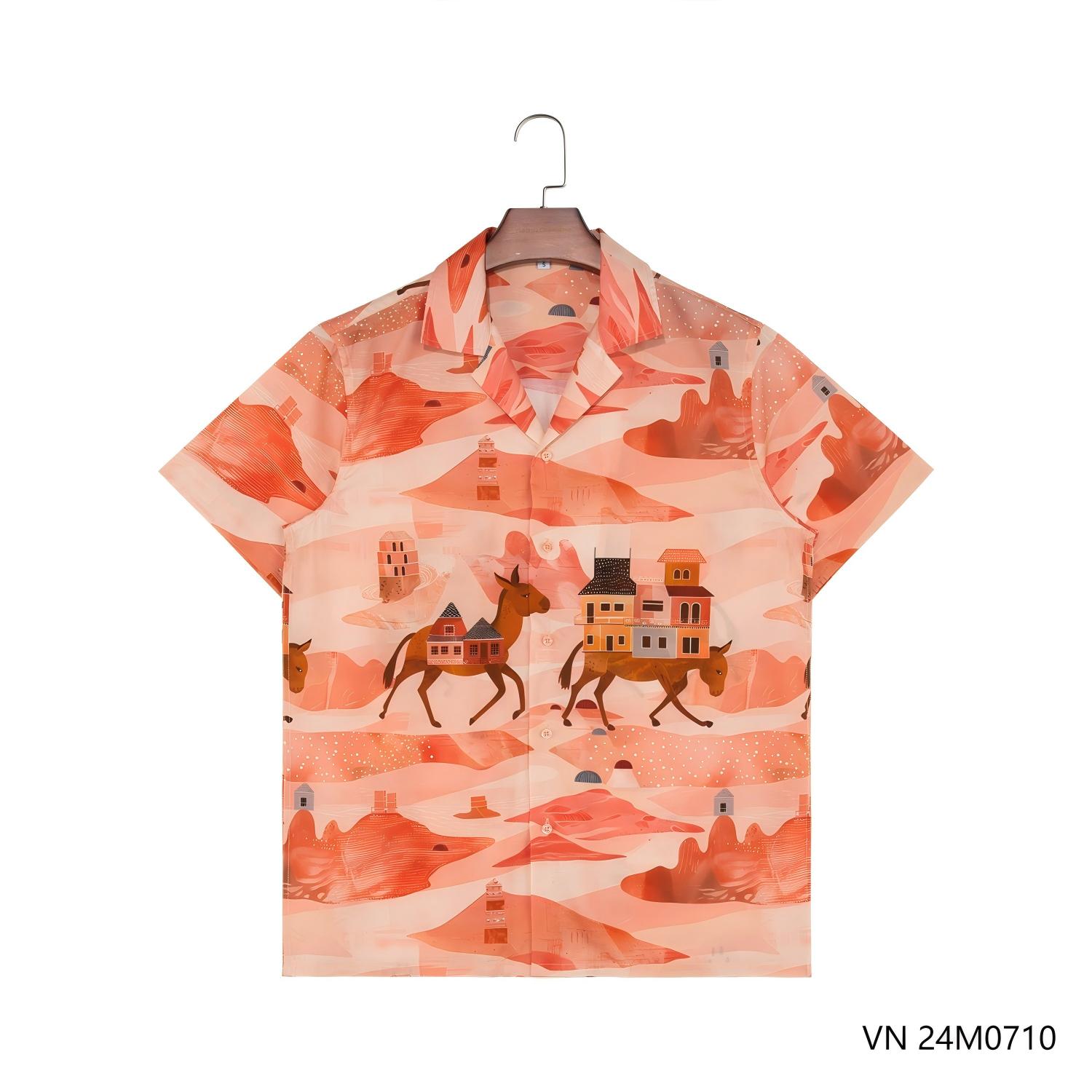 Men's 100% Tencel Printed Short Sleeve Button Down Shirts
