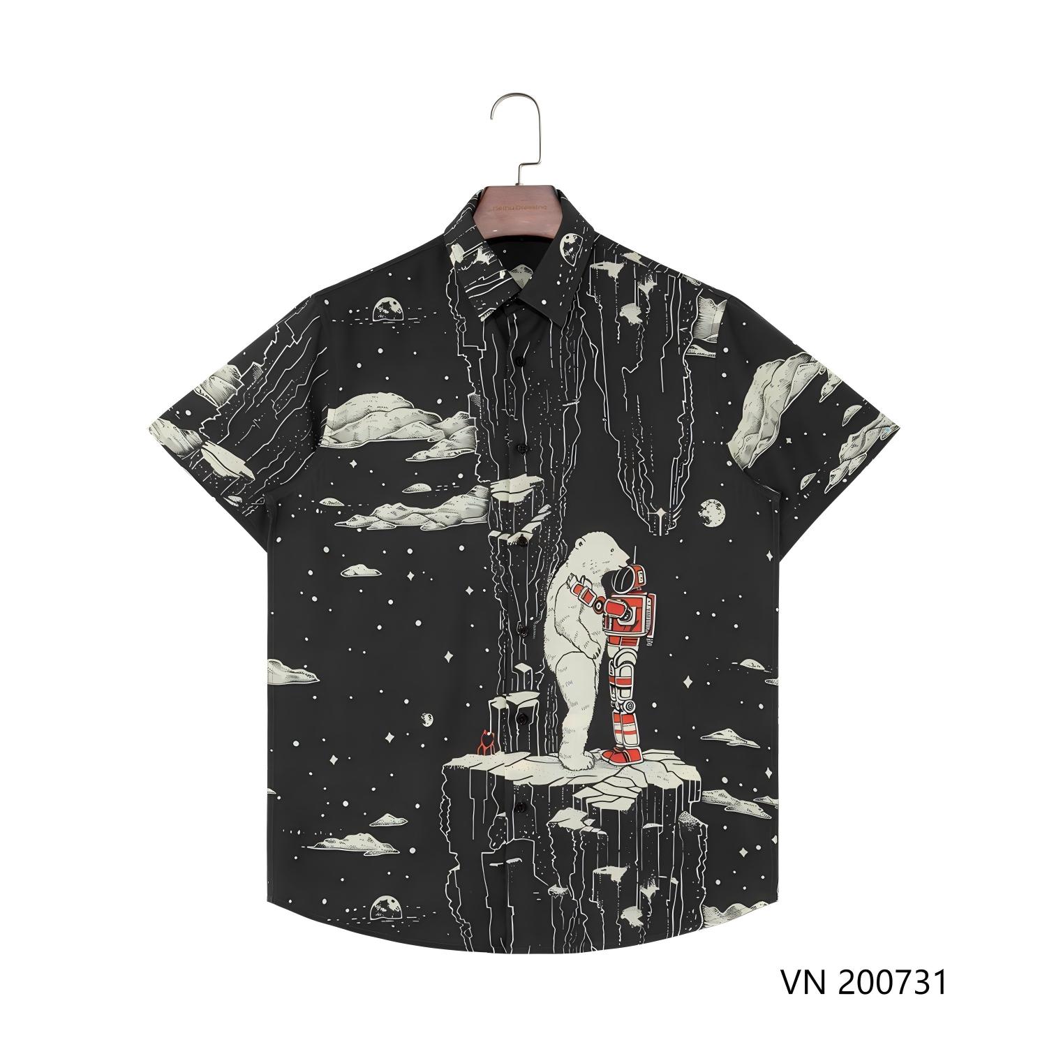 Men's 100% Tencel Printed Short Sleeve Button Down Shirts