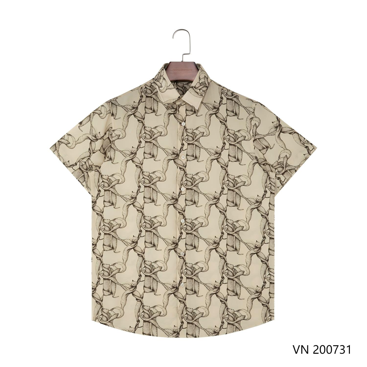 Men's 100% Tencel Printed Short Sleeve Button Down Shirts