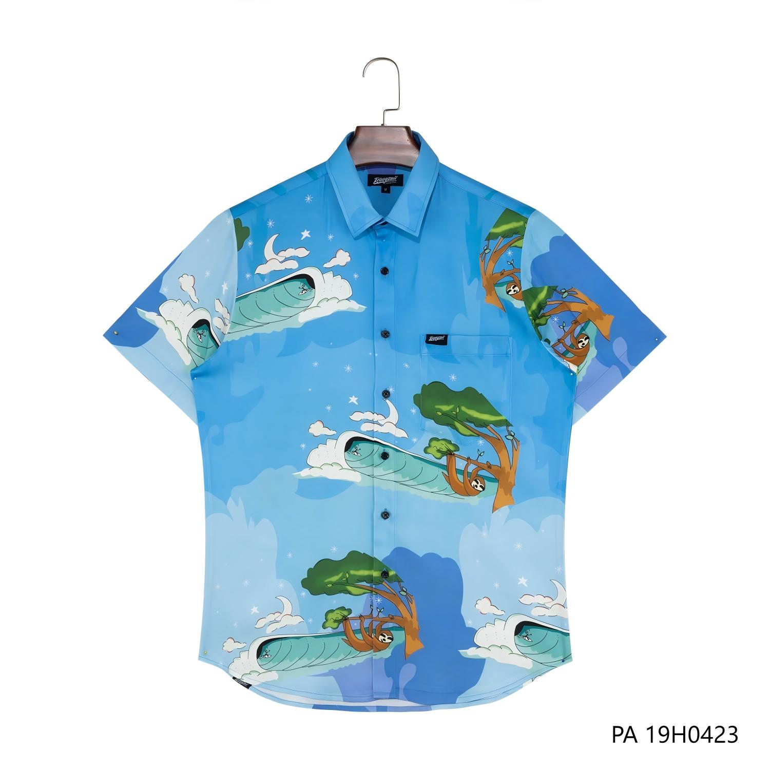 Men's Customizable Printed Short Sleeve Button Down Shirts