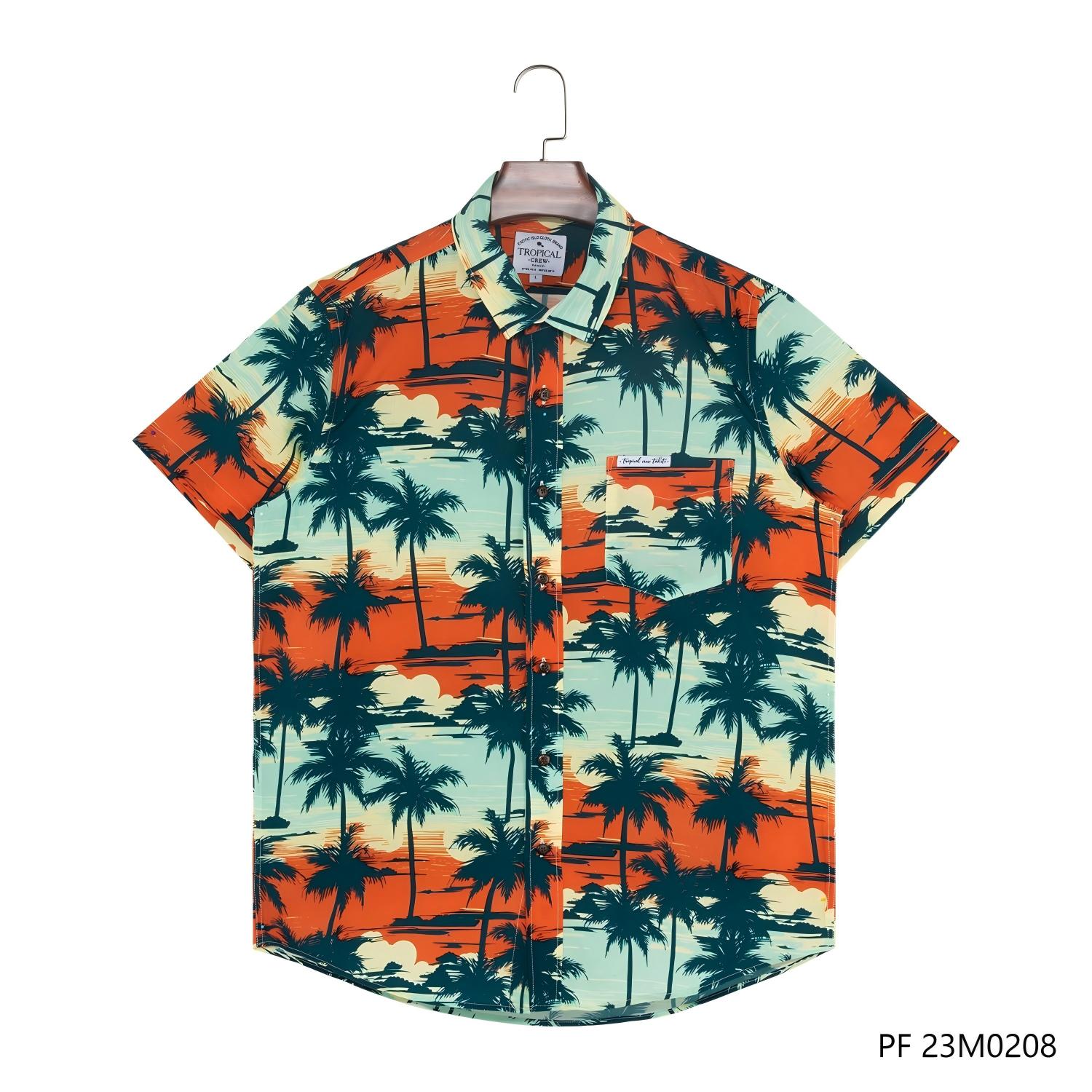 Children's 100% Rayon Printed Short Sleeve Button Down Shirts
