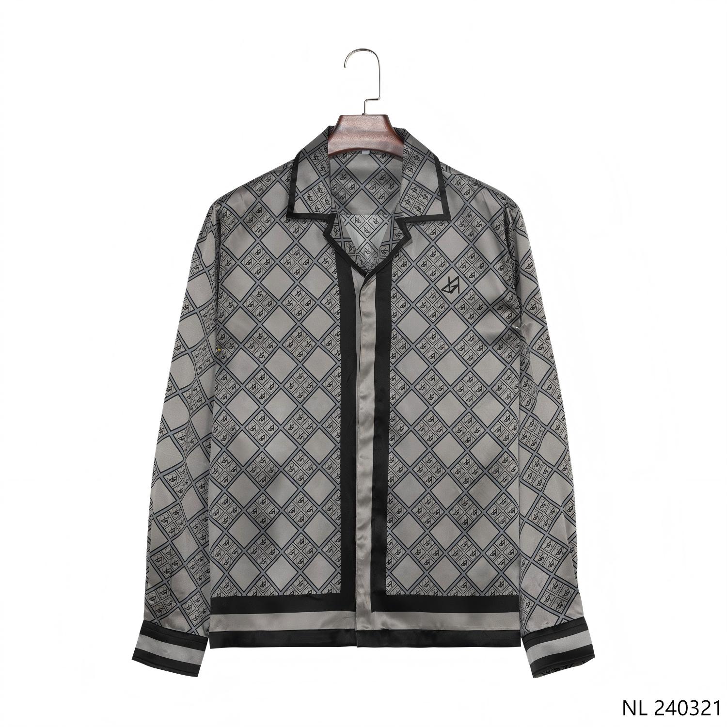 Men's 100% Silk Plaid Hidden Button Down Long Sleeve Shirts