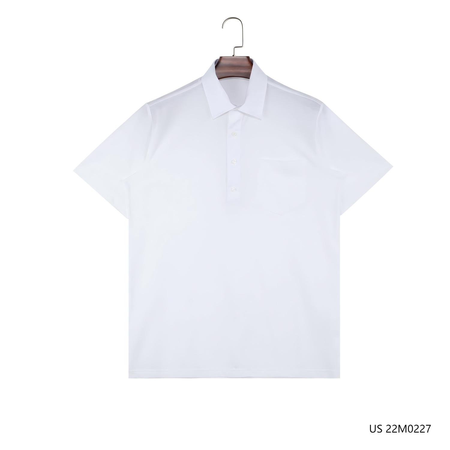 Men's 100% Cotton  Plain White Half-cut Placket Polo Shirts